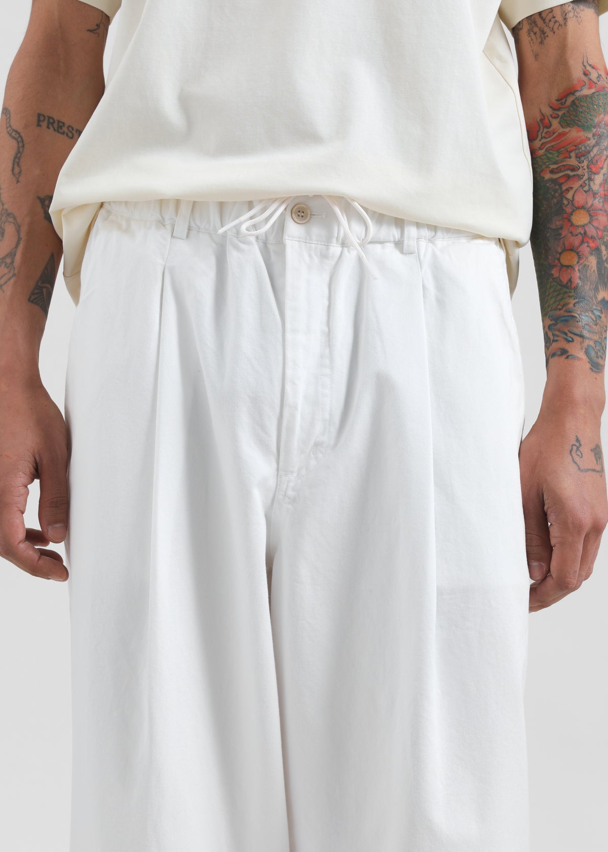 Denaye Cotton Barrel Leg Pants - White - 3