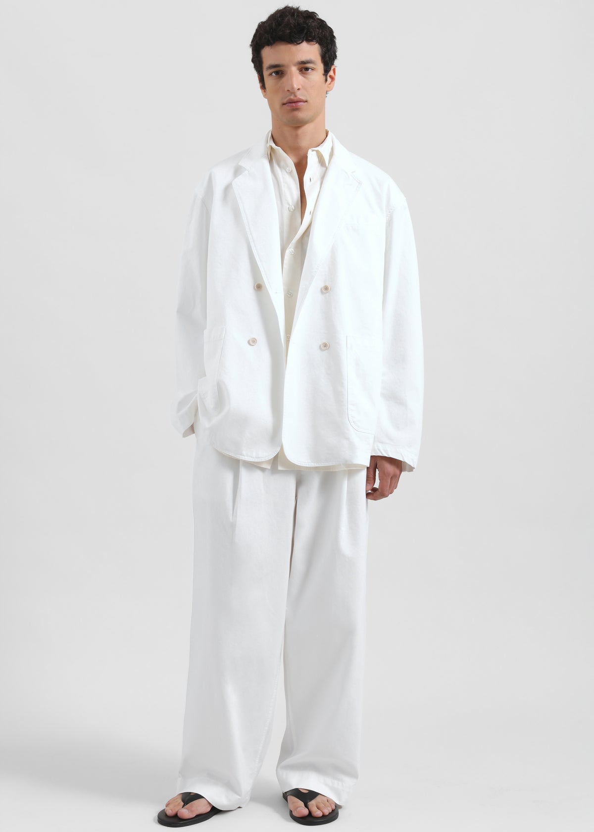Denaye Cotton Barrel Leg Pants - White - 6