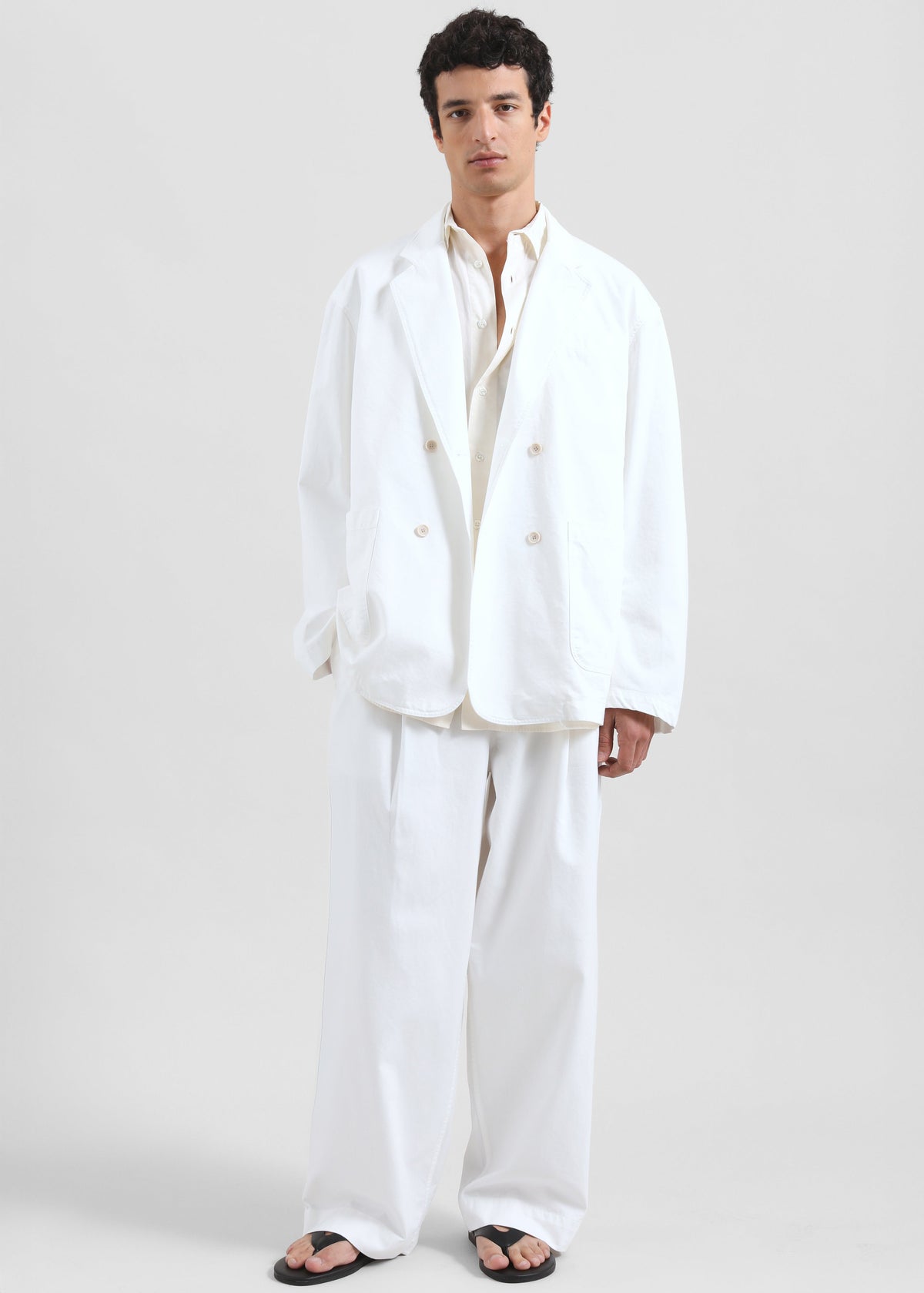 Denaye Cotton Blazer - White - 5