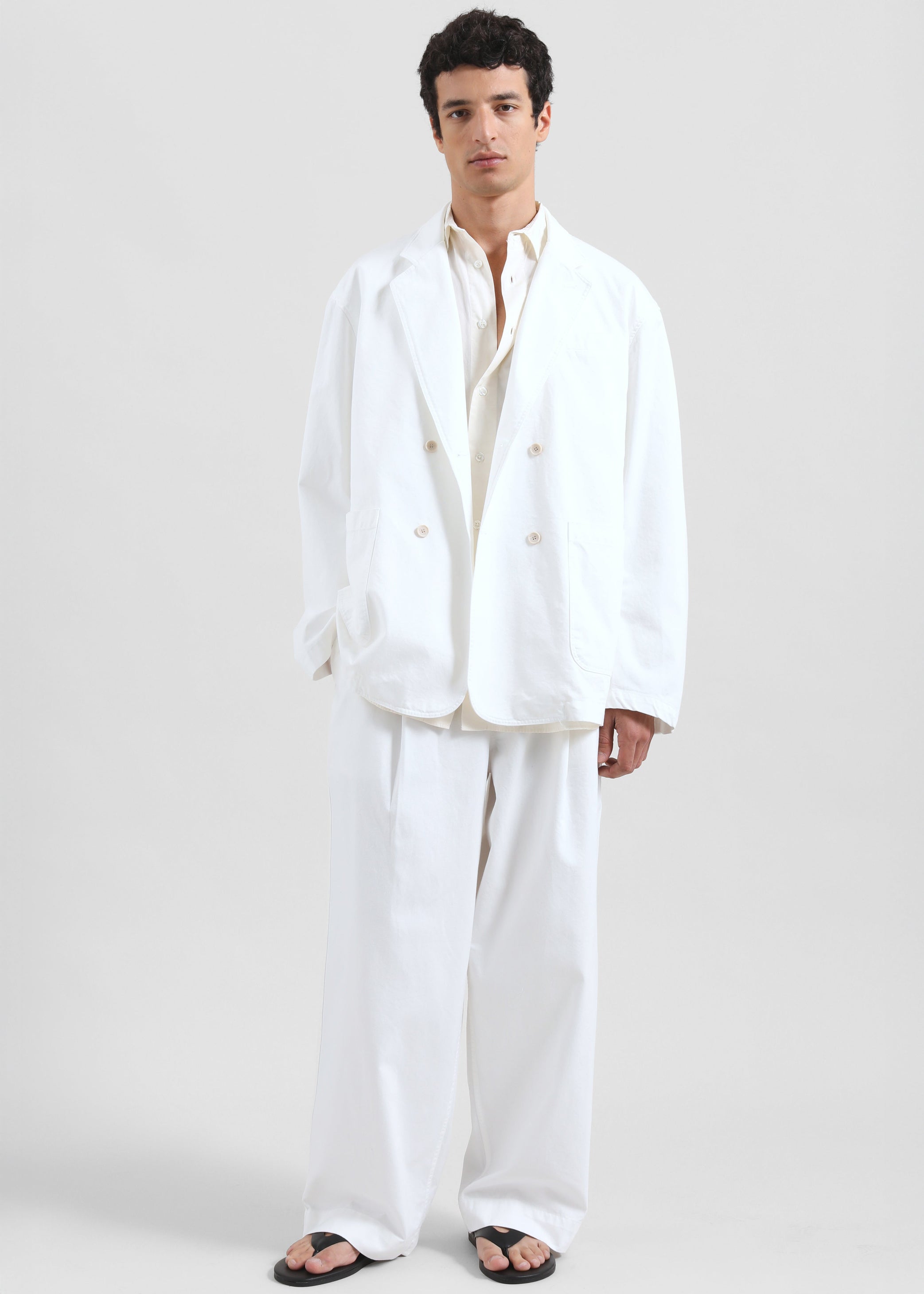 Shop the look image for Denaye Cotton Barrel Leg Pants - White
