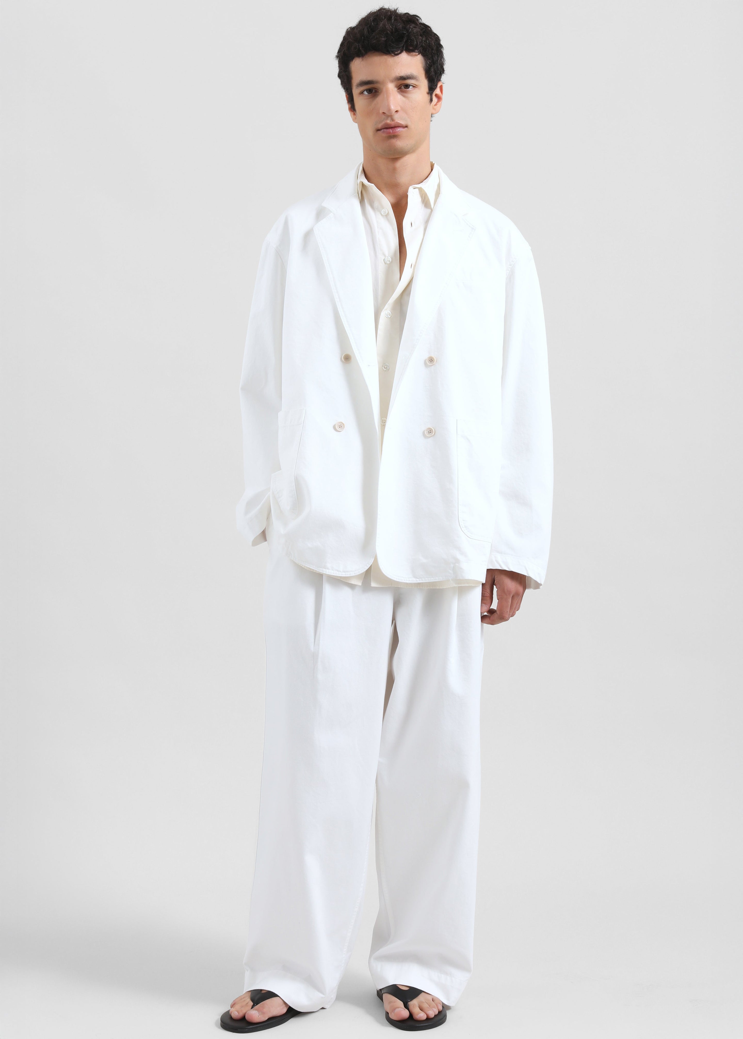 Denaye Cotton Blazer - White - 5