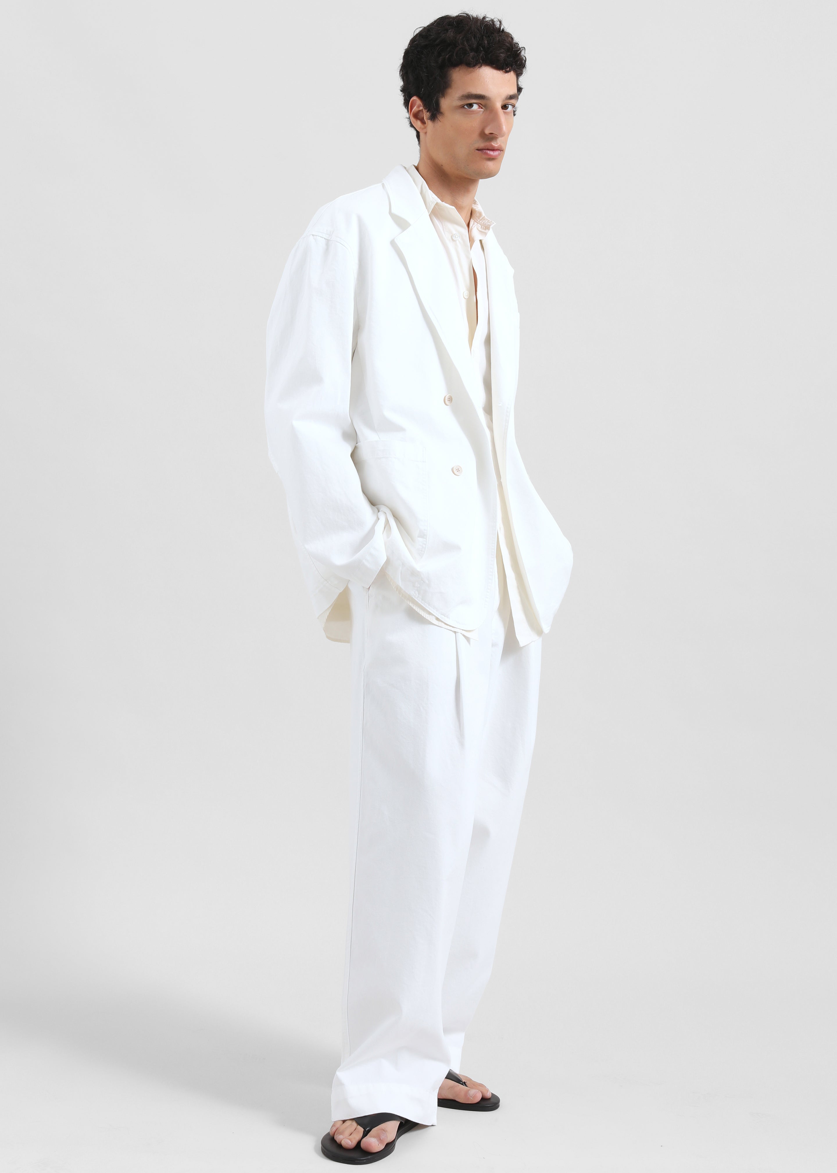 Denaye Cotton Blazer - White - 2