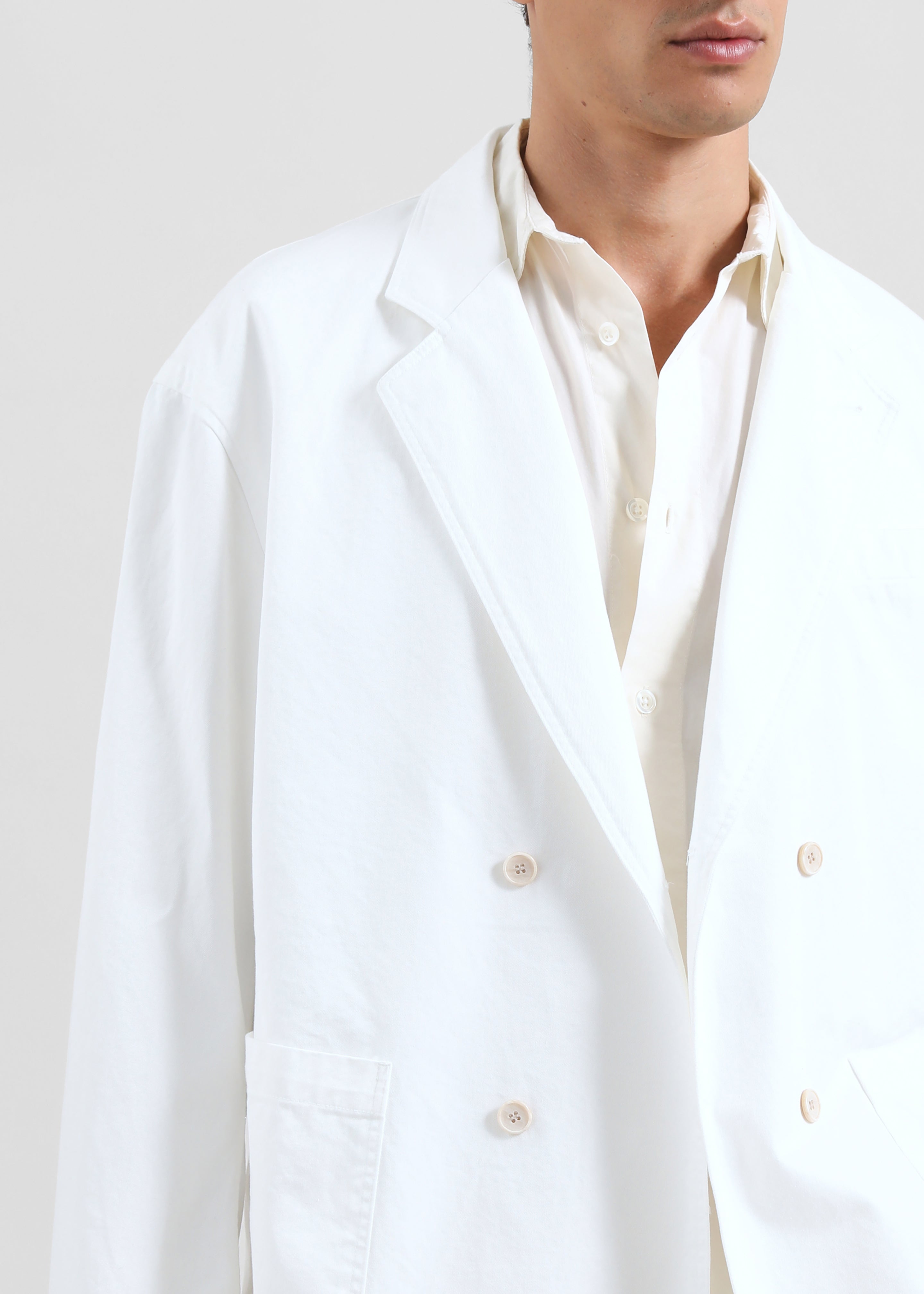 Denaye Cotton Blazer - White - 3