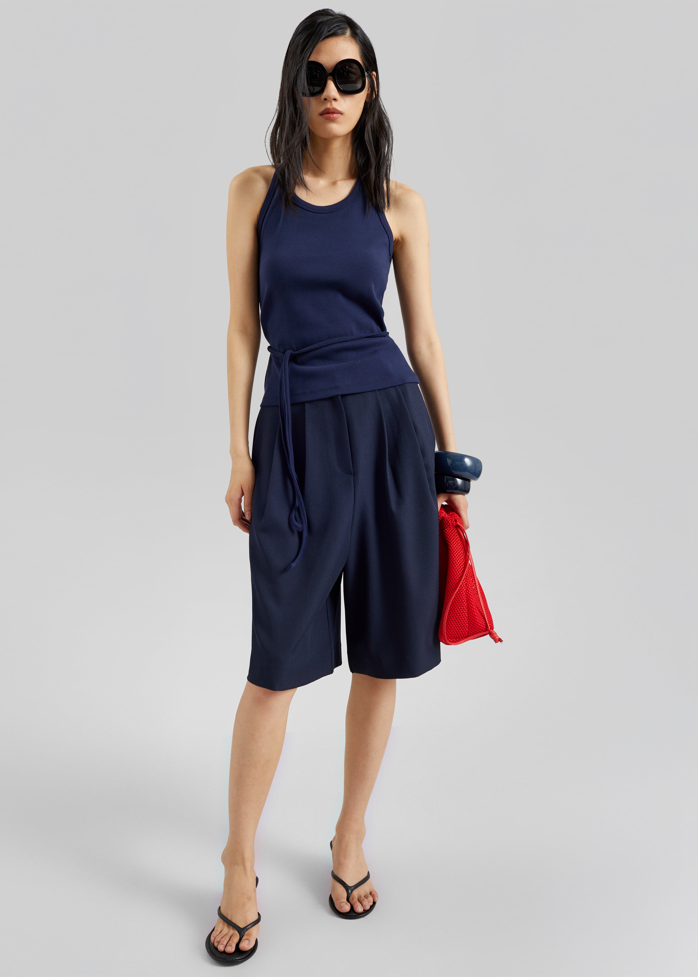 Denia Halter Tie Top - Navy - 6