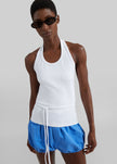 Denia Halter Tie Top - White