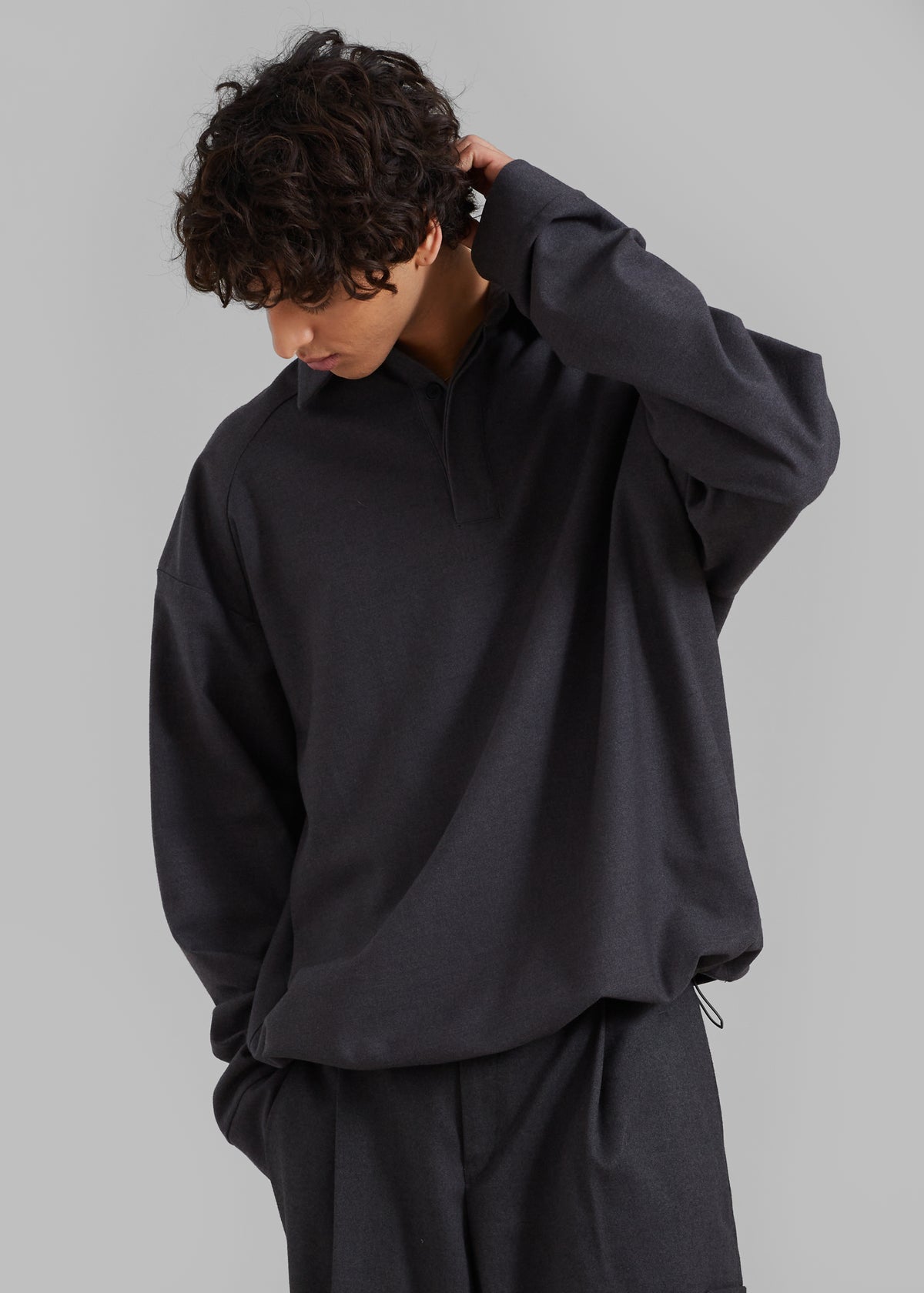 Dennis Drawstring Polo - Charcoal - 5