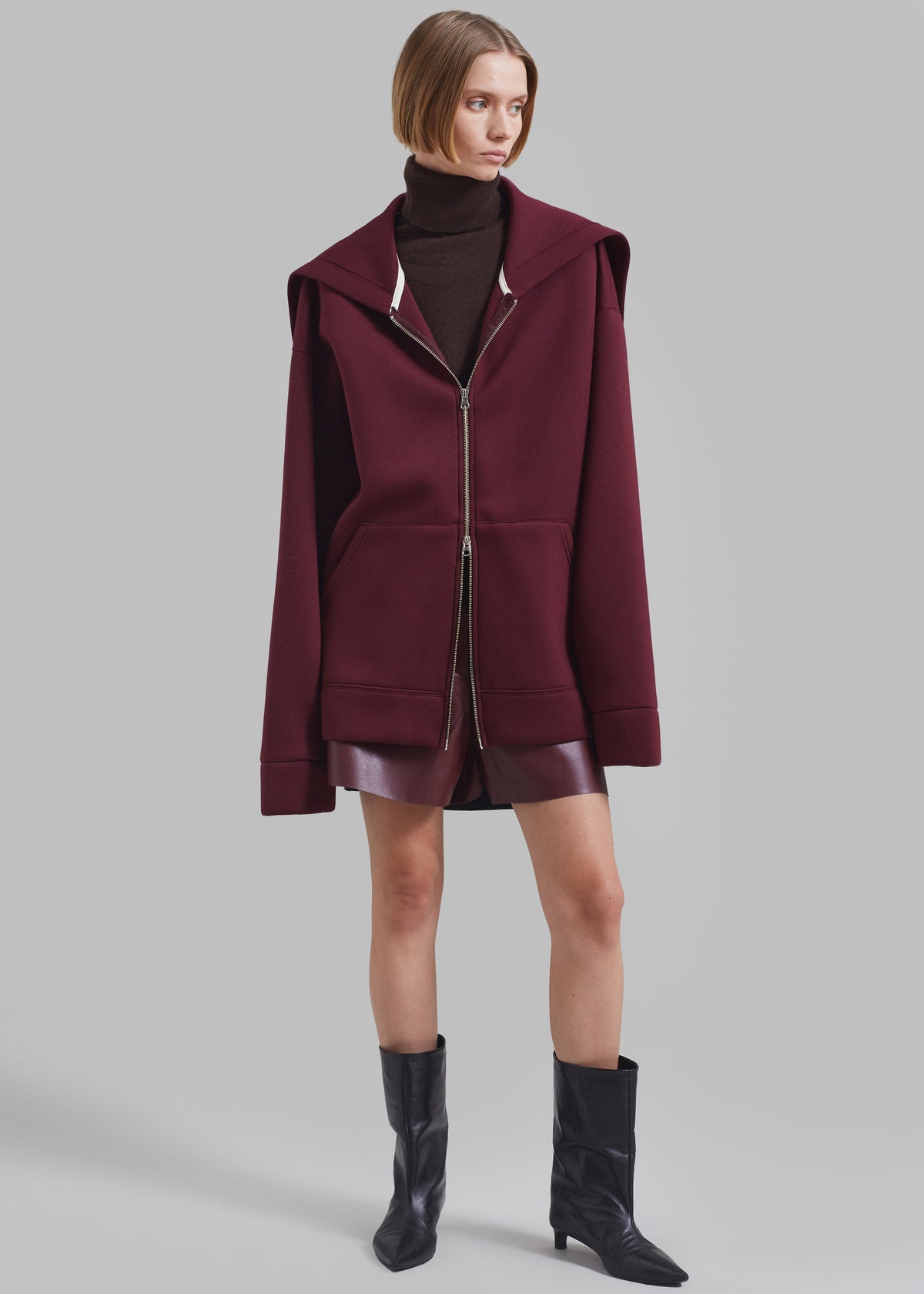 Denton Oversized Hoodie - Burgundy - 3