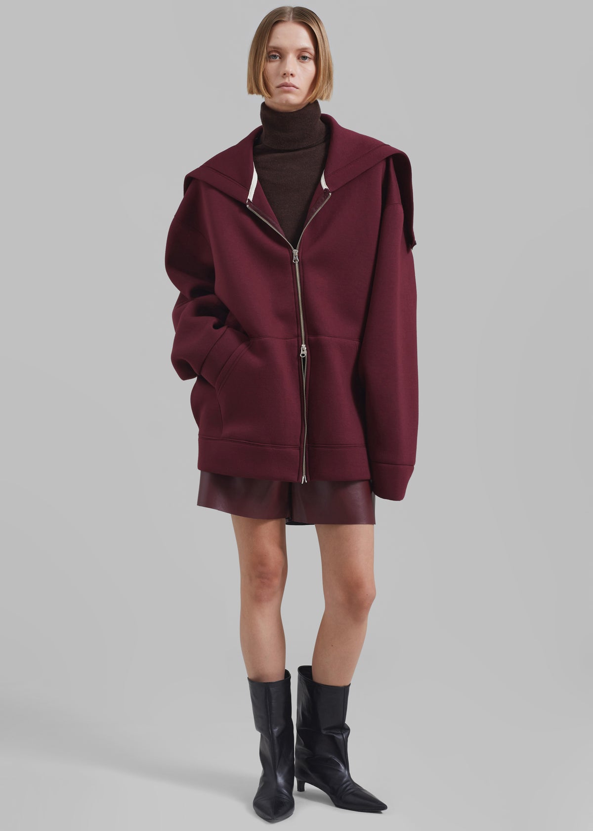 Denton Oversized Hoodie - Burgundy - 7