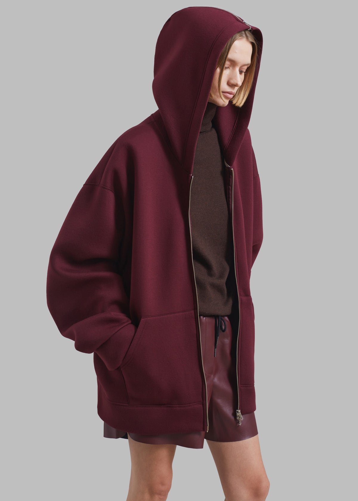 Denton Oversized Hoodie - Burgundy - 2