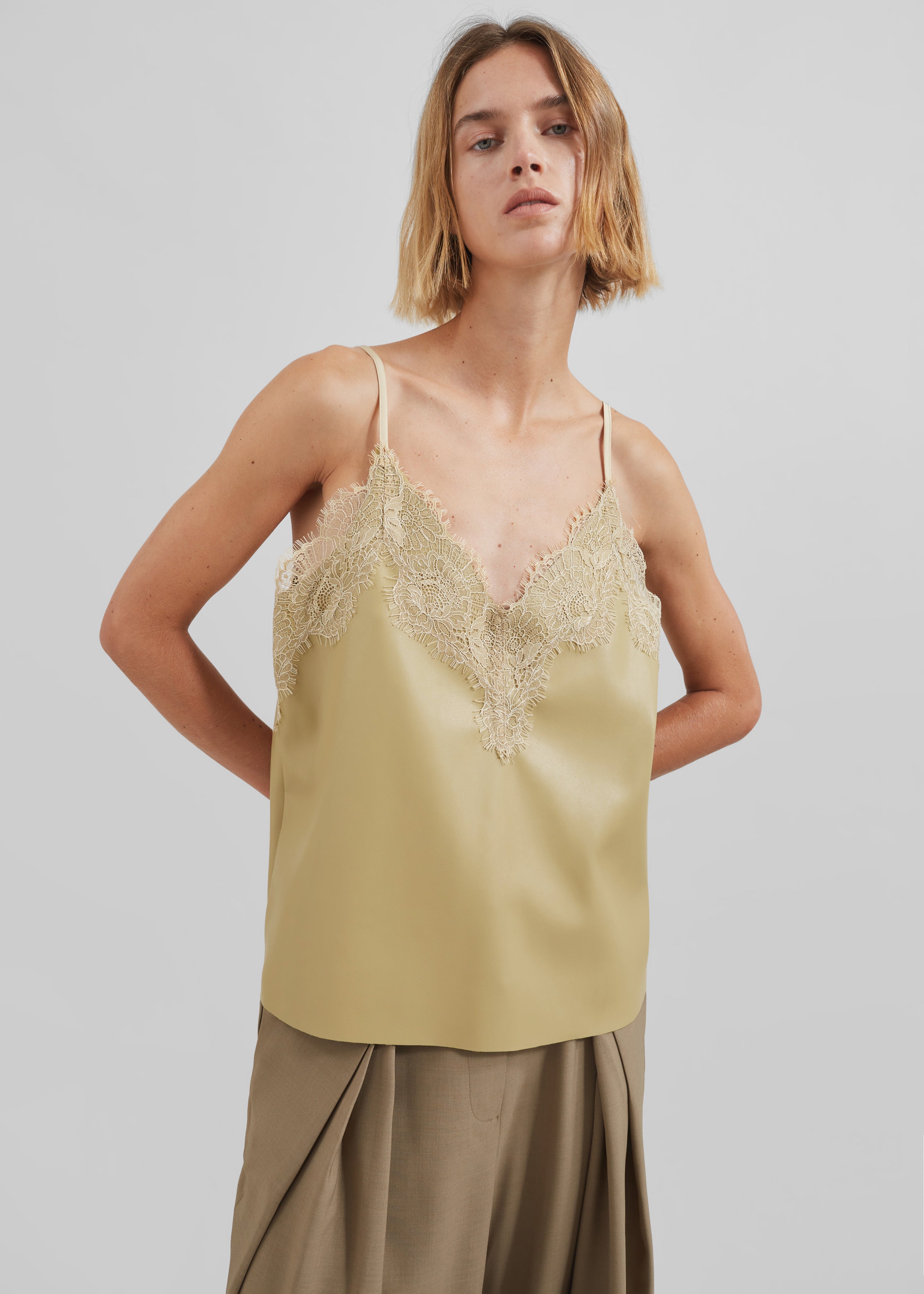 Desirae Lace Top - Pale Yellow - 4