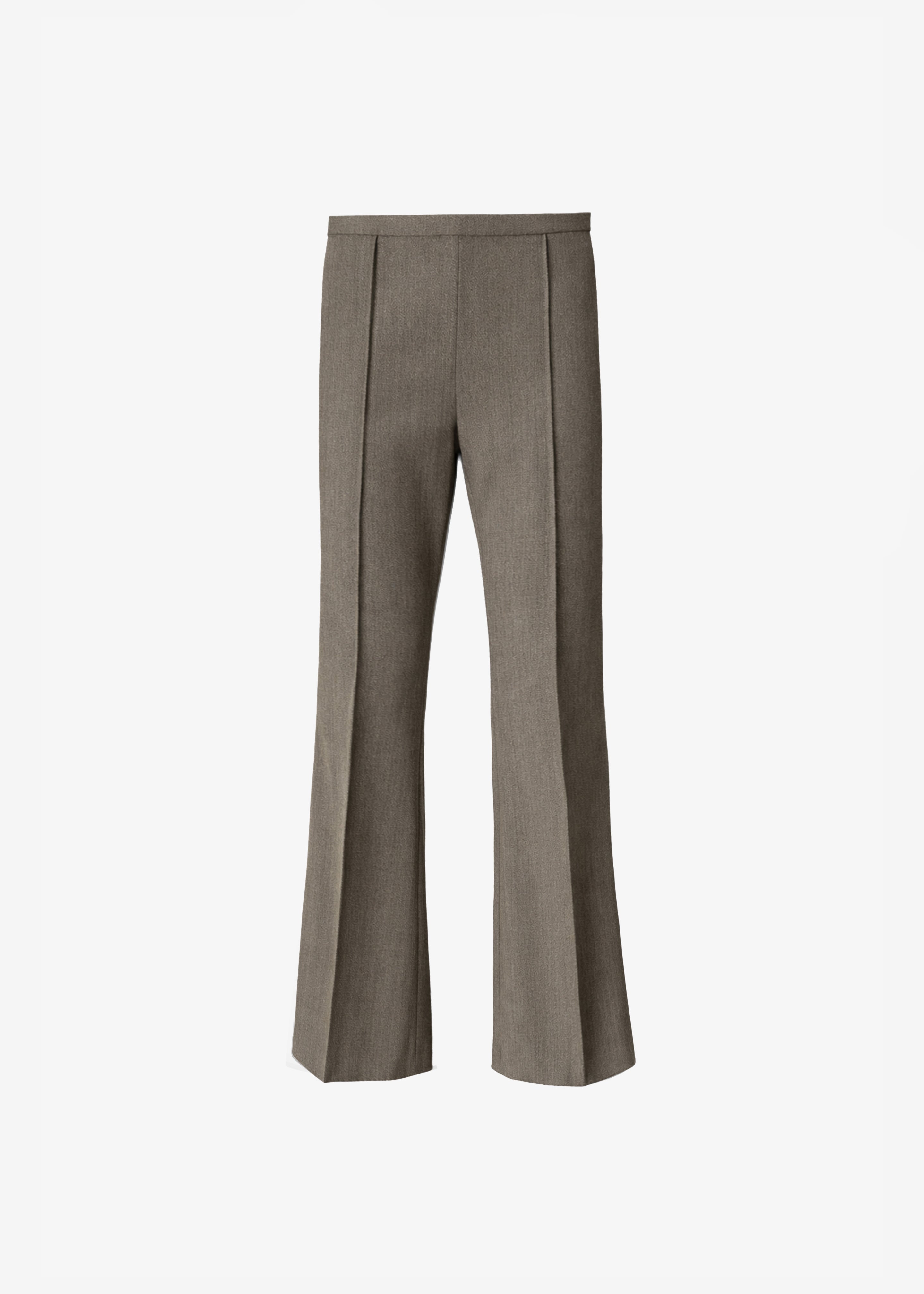 Dessa Wool Flared Pants - Beige Melange - 7