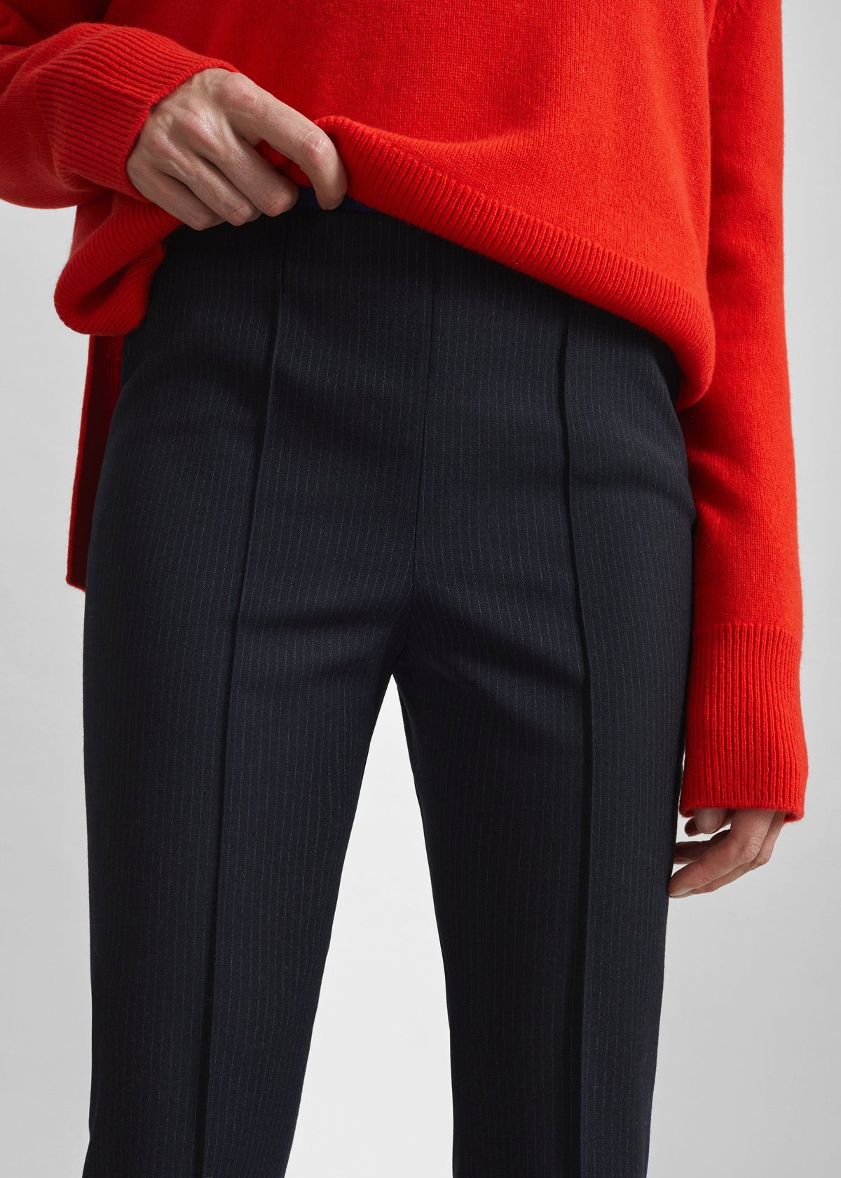 Dessa Flared Pants - Black/White Pinstripe - 3
