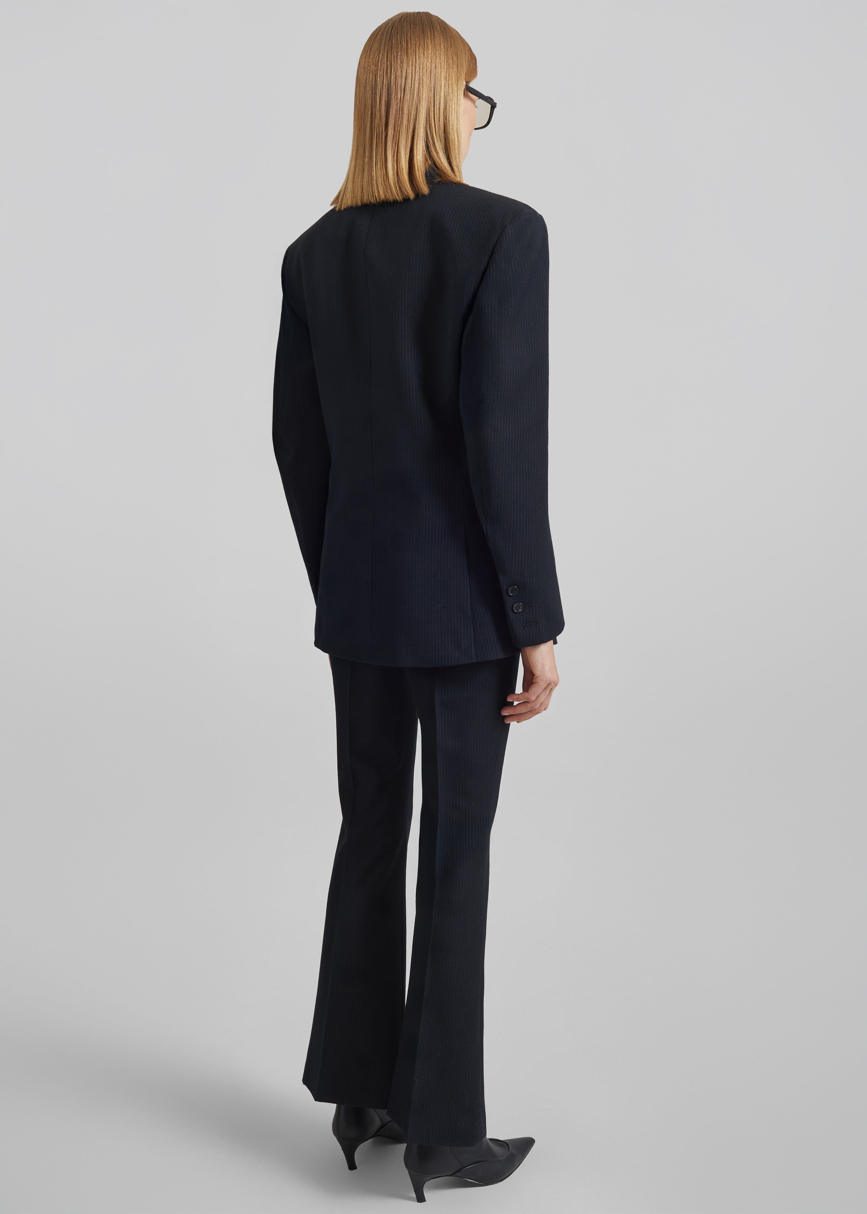 Dessa Flared Pants - Black/White Pinstripe - 5