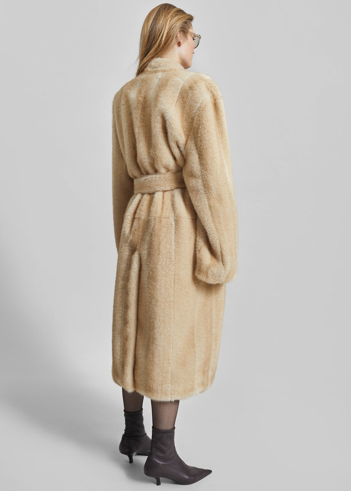 Destiny Padded Faux Fur Coat - Beige