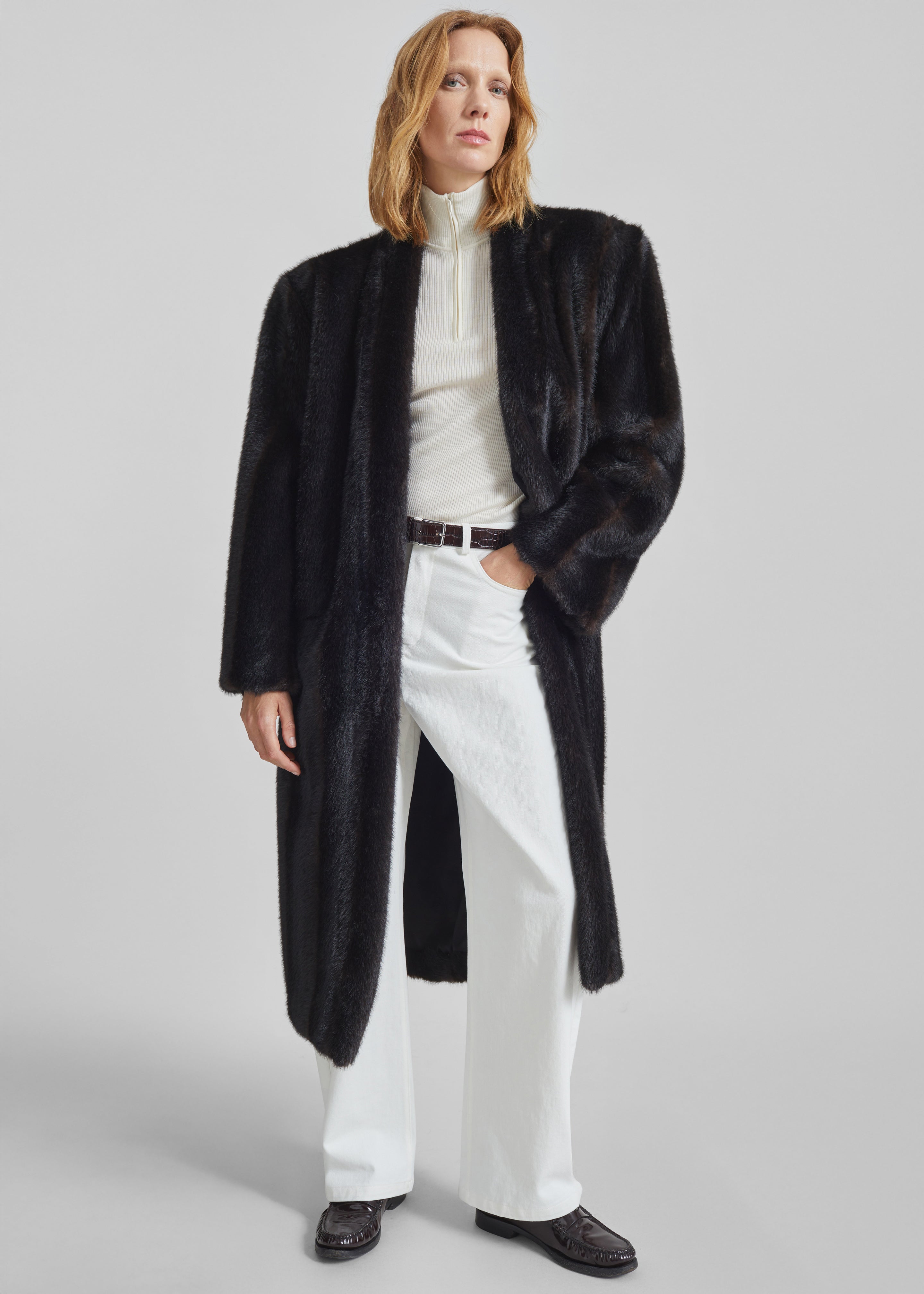 Destiny Padded Faux Fur Coat - Brown - 5