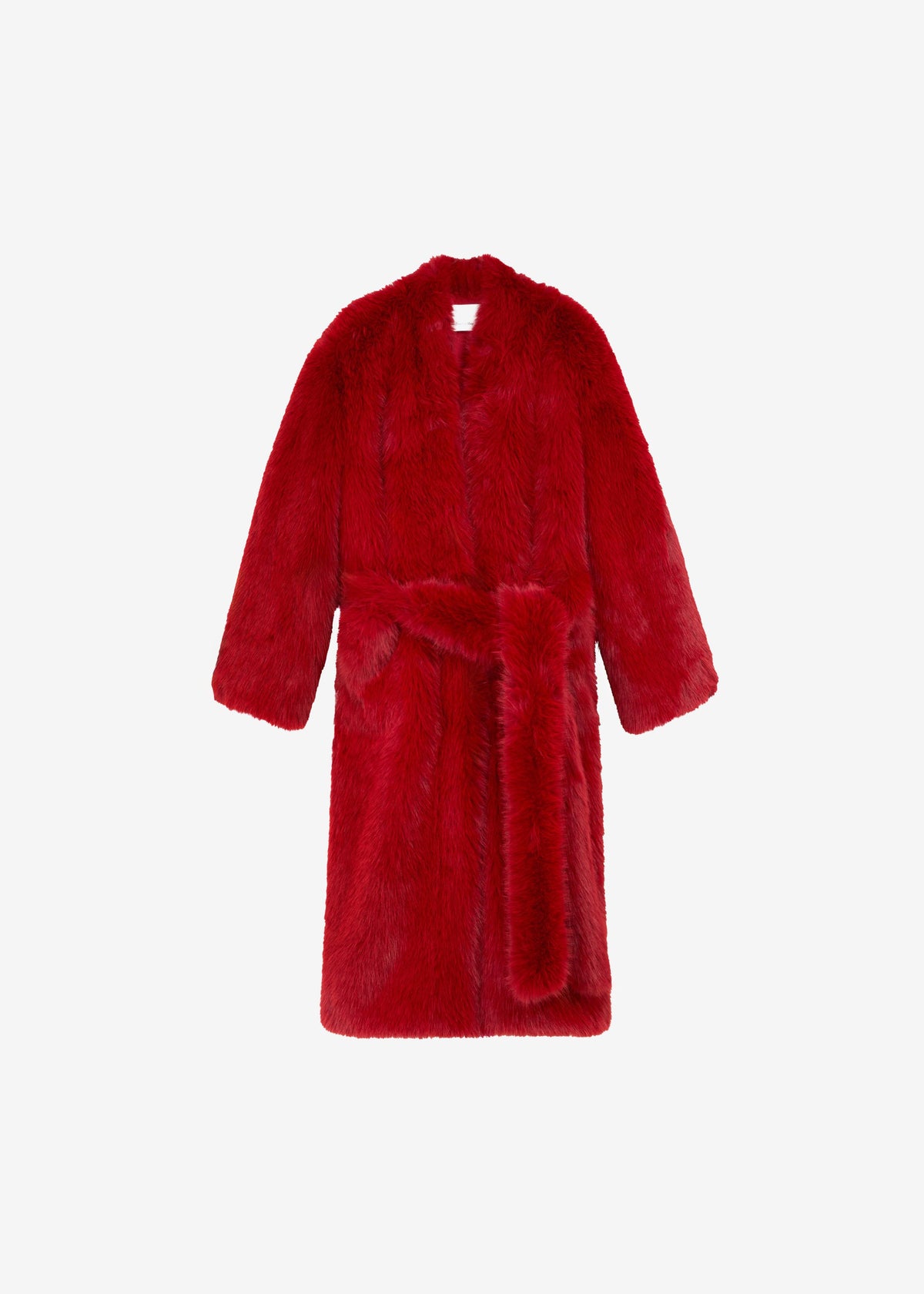 Destiny Padded Faux Fur Coat - Red - 7
