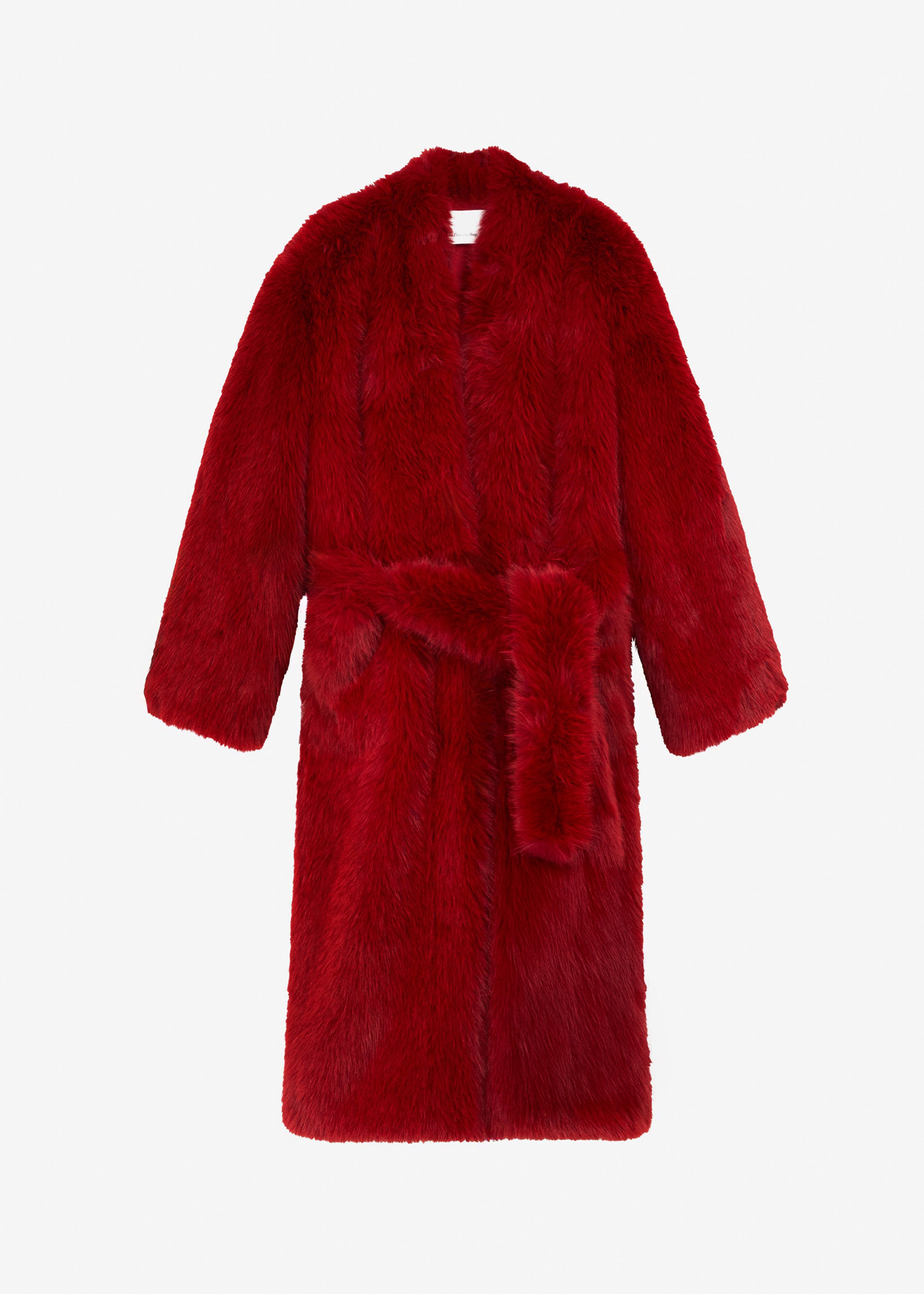 Destiny Padded Faux Fur Coat - Red - 13