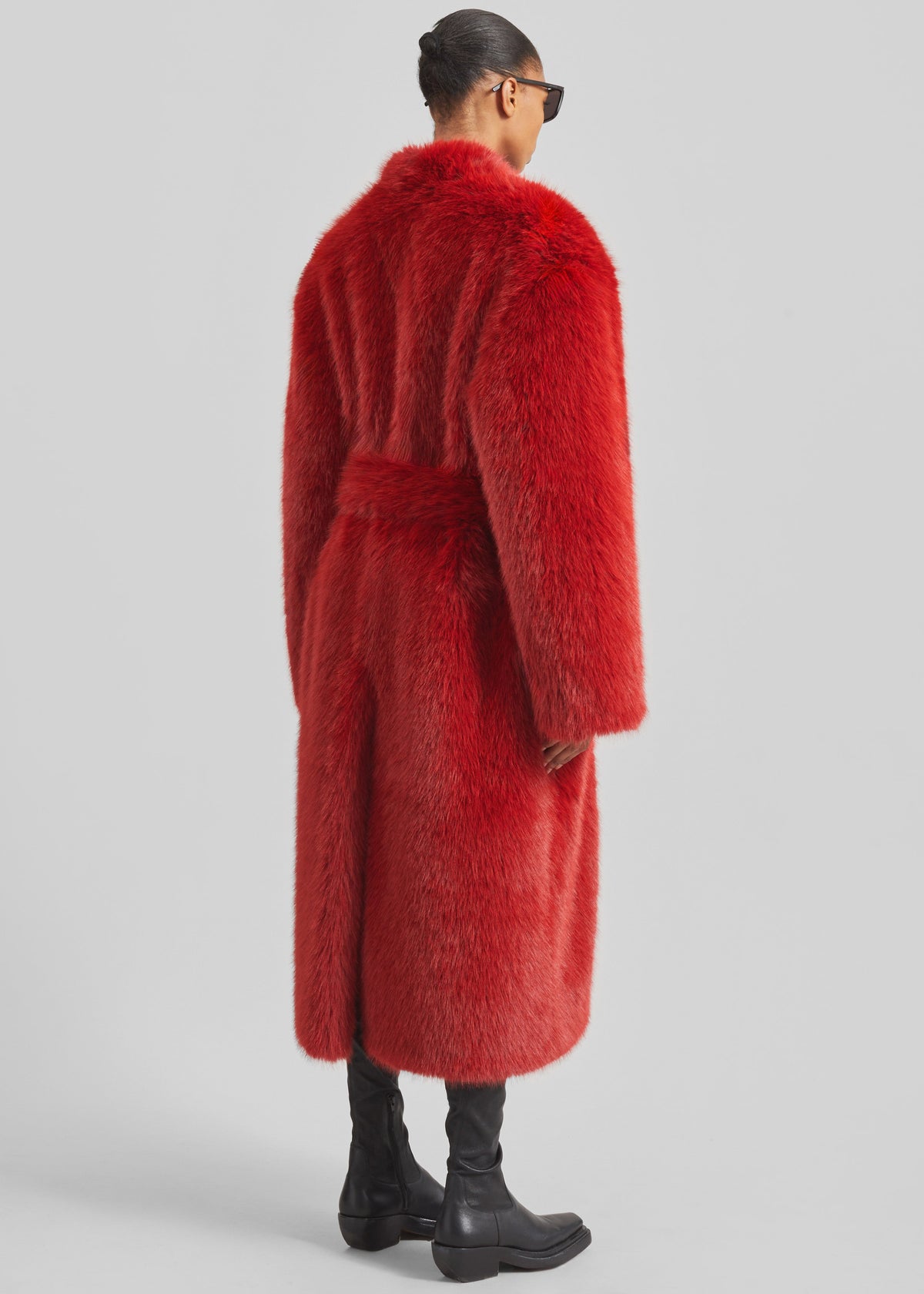 Destiny Padded Faux Fur Coat - Red - 6