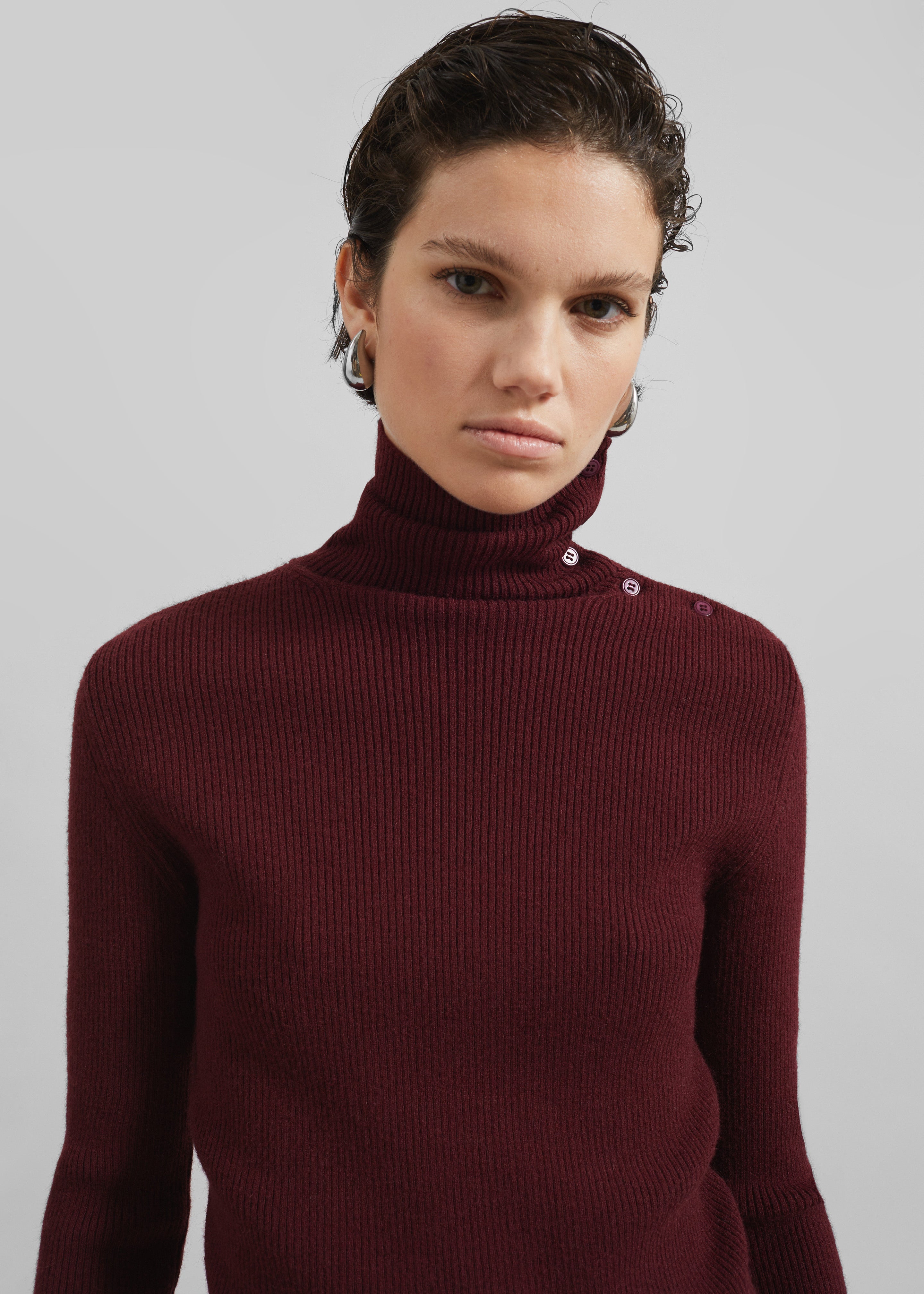 Devar Turtleneck Sweater - Burgundy - 6