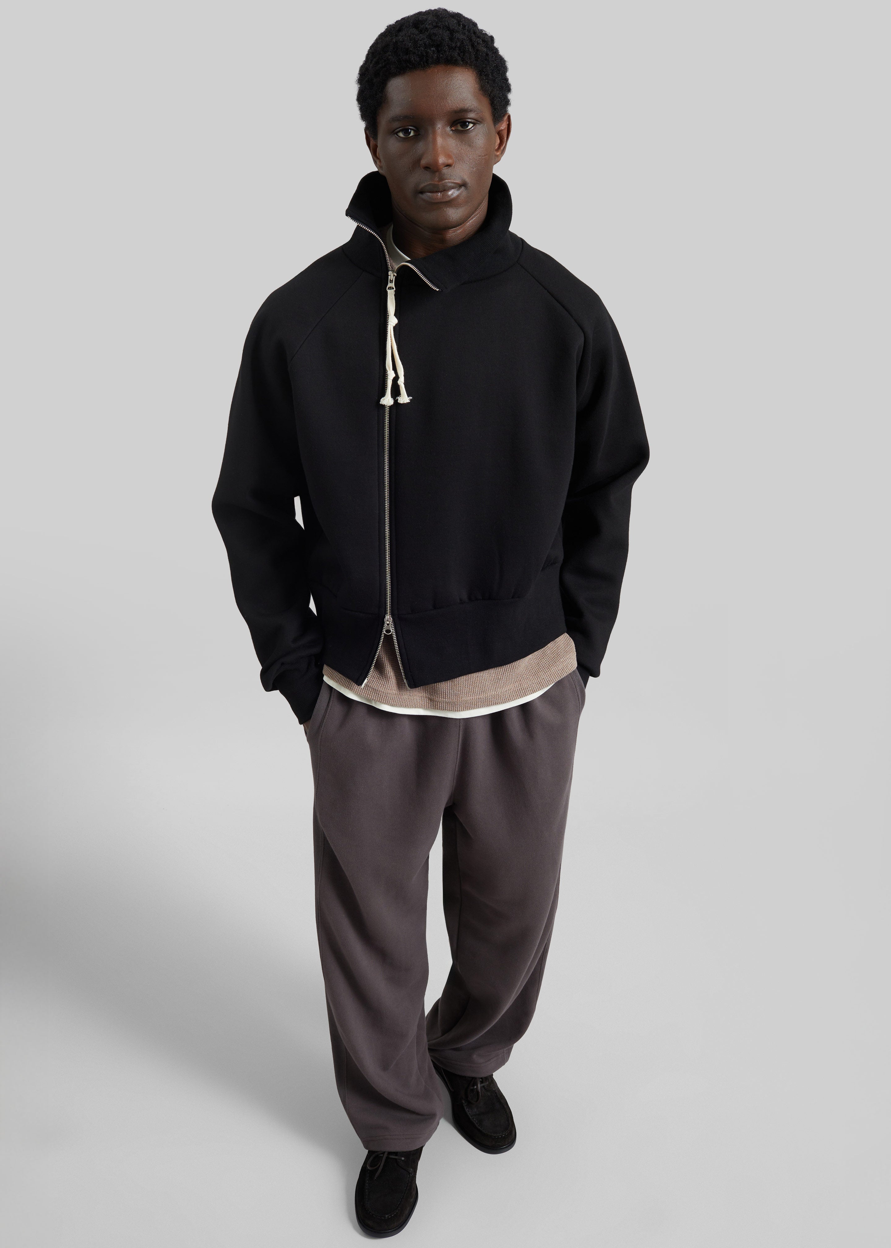 Dexter Off-Center Zip Jacket - Black - 2
