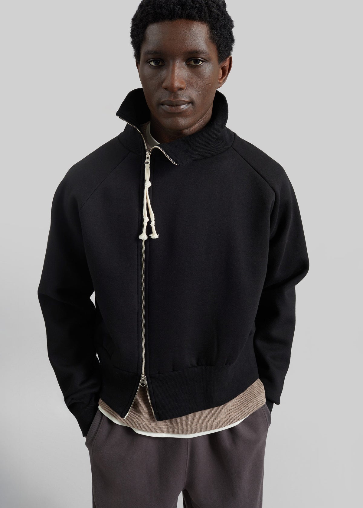 Dexter Off-Center Zip Jacket - Black - 7