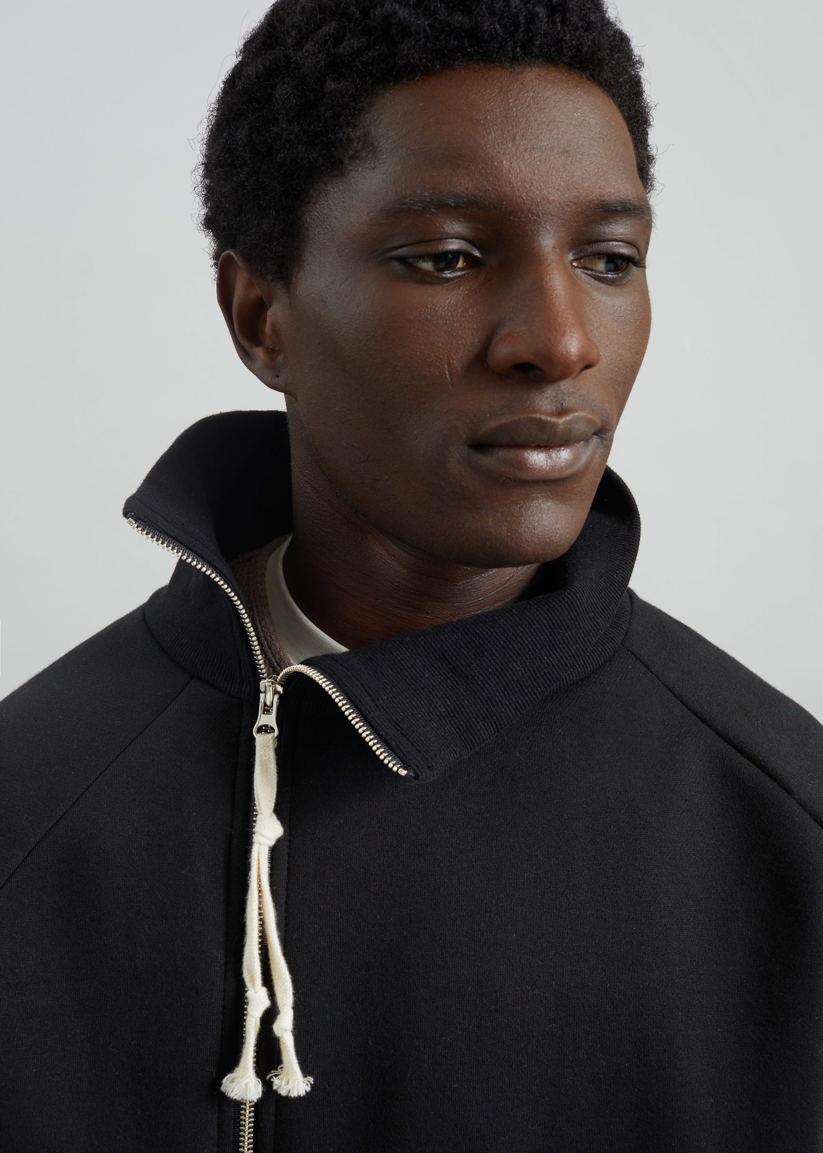 Dexter Off-Center Zip Jacket - Black - 1