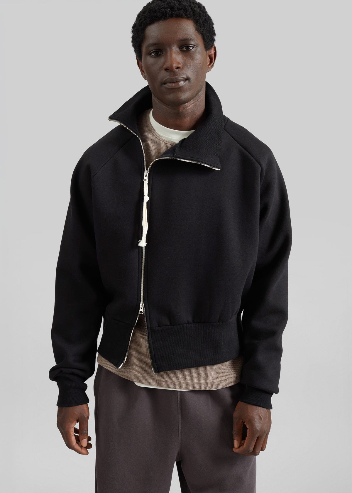 Dexter Off-Center Zip Jacket - Black - 4
