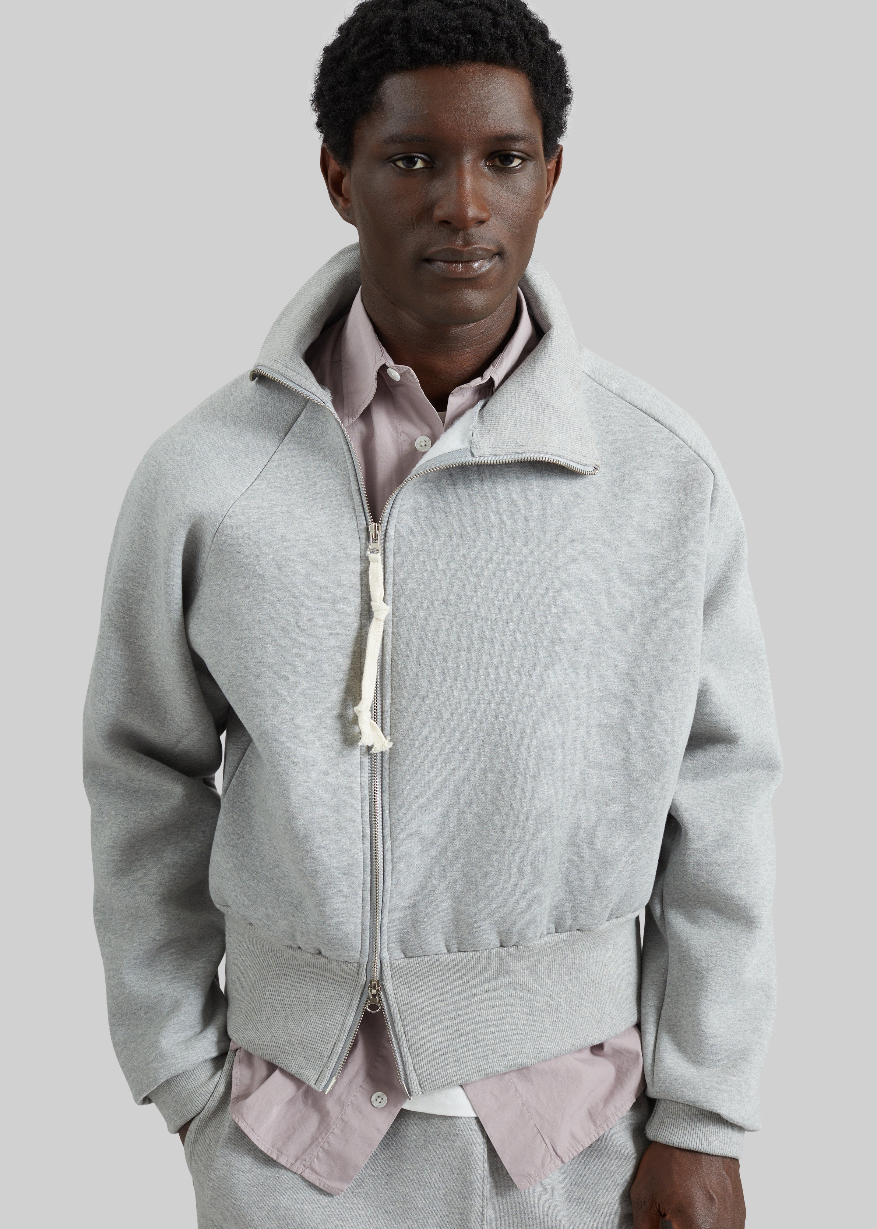 Dexter Off-Center Zip Jacket - Grey - 2
