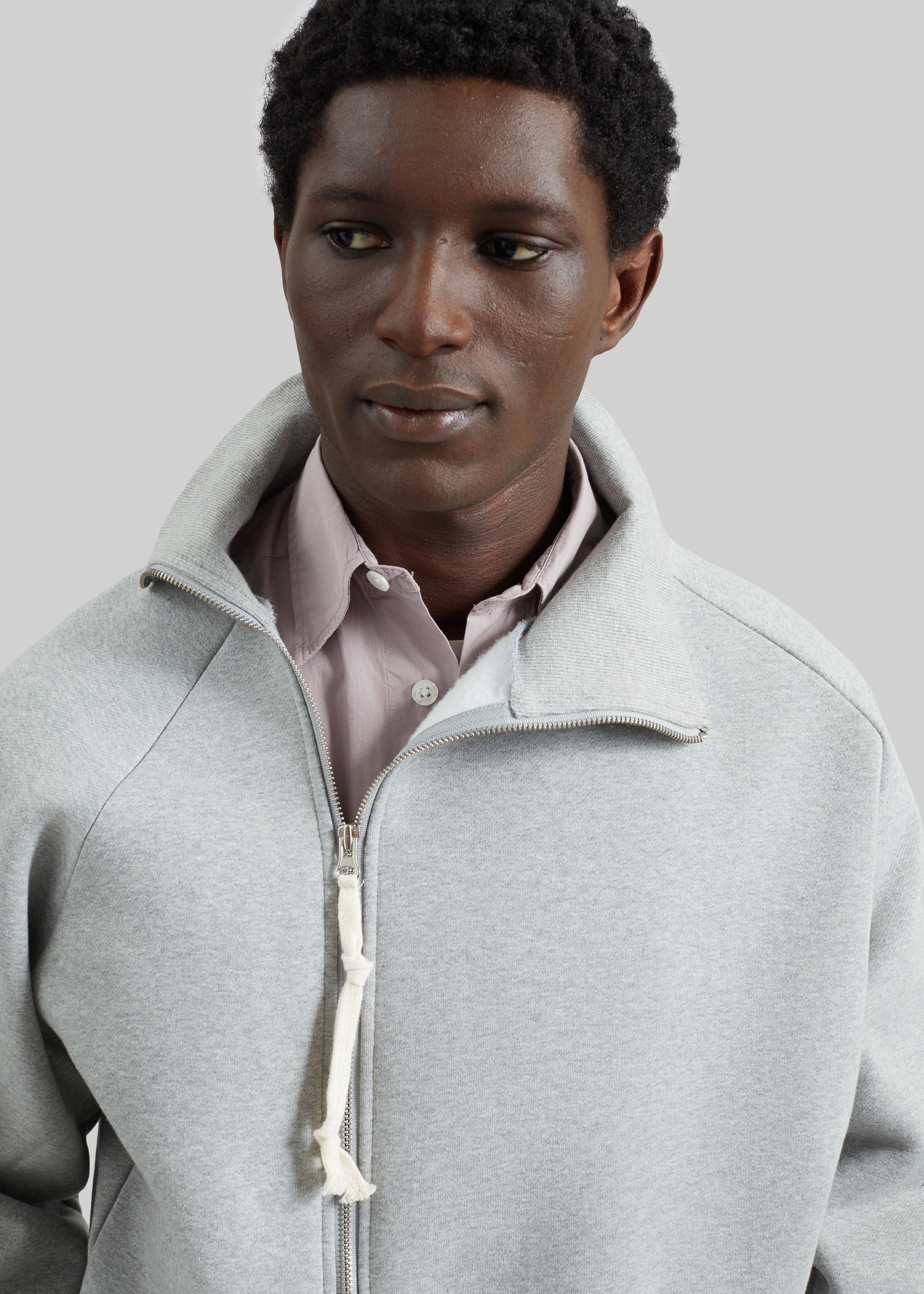 Dexter Off-Center Zip Jacket - Grey - 3