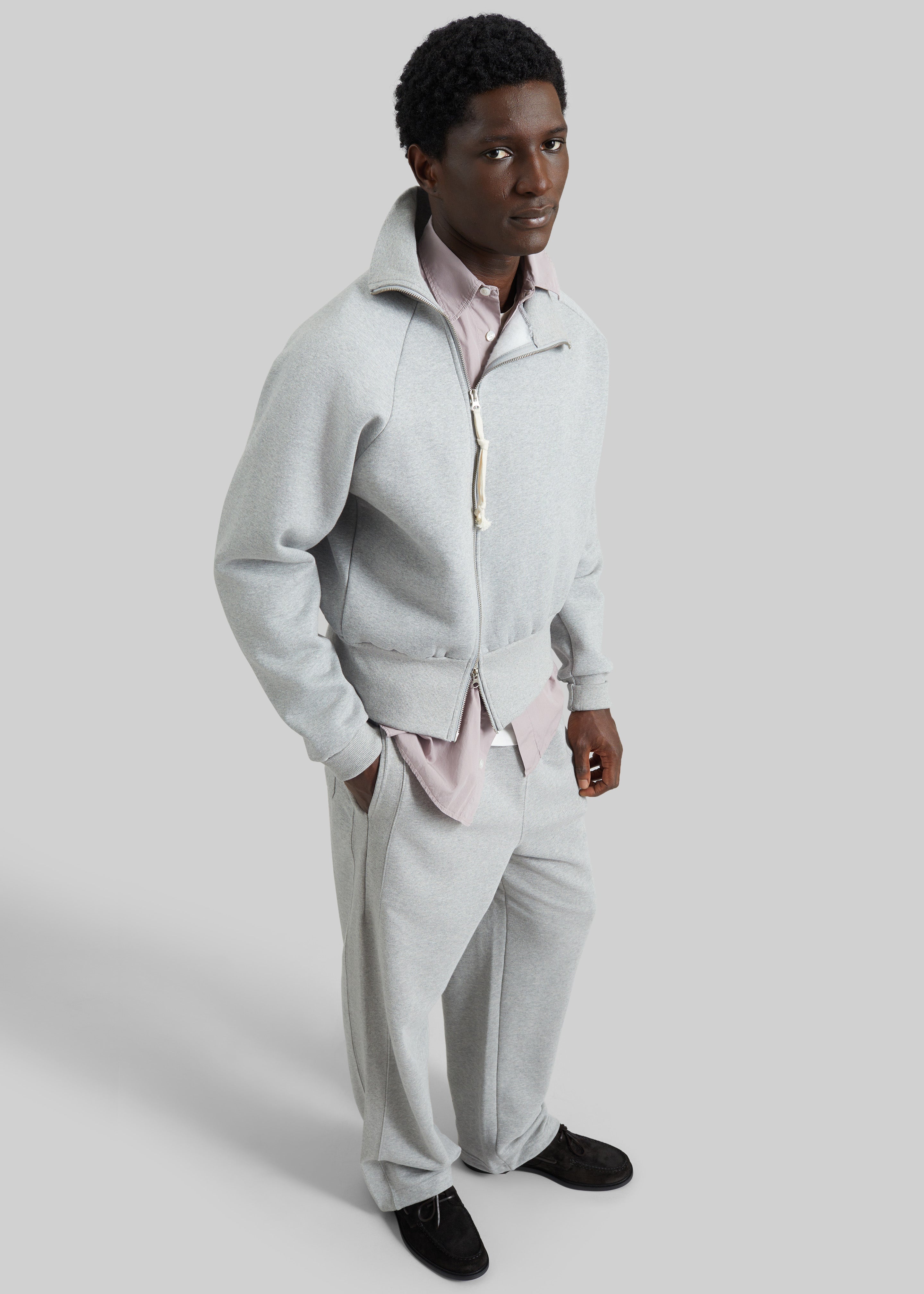 Dexter Off-Center Zip Jacket - Grey - 4