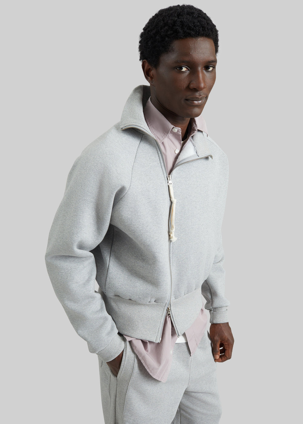 Dexter Off-Center Zip Jacket - Grey