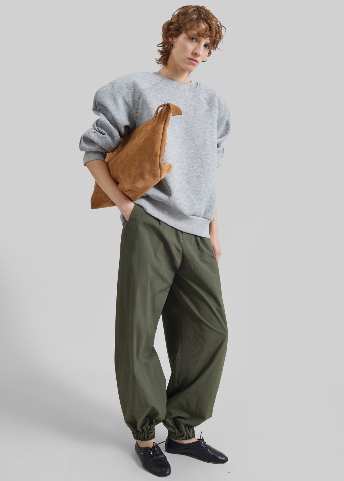 Leian Neoprene Padded Sweatshirt - Grey Melange