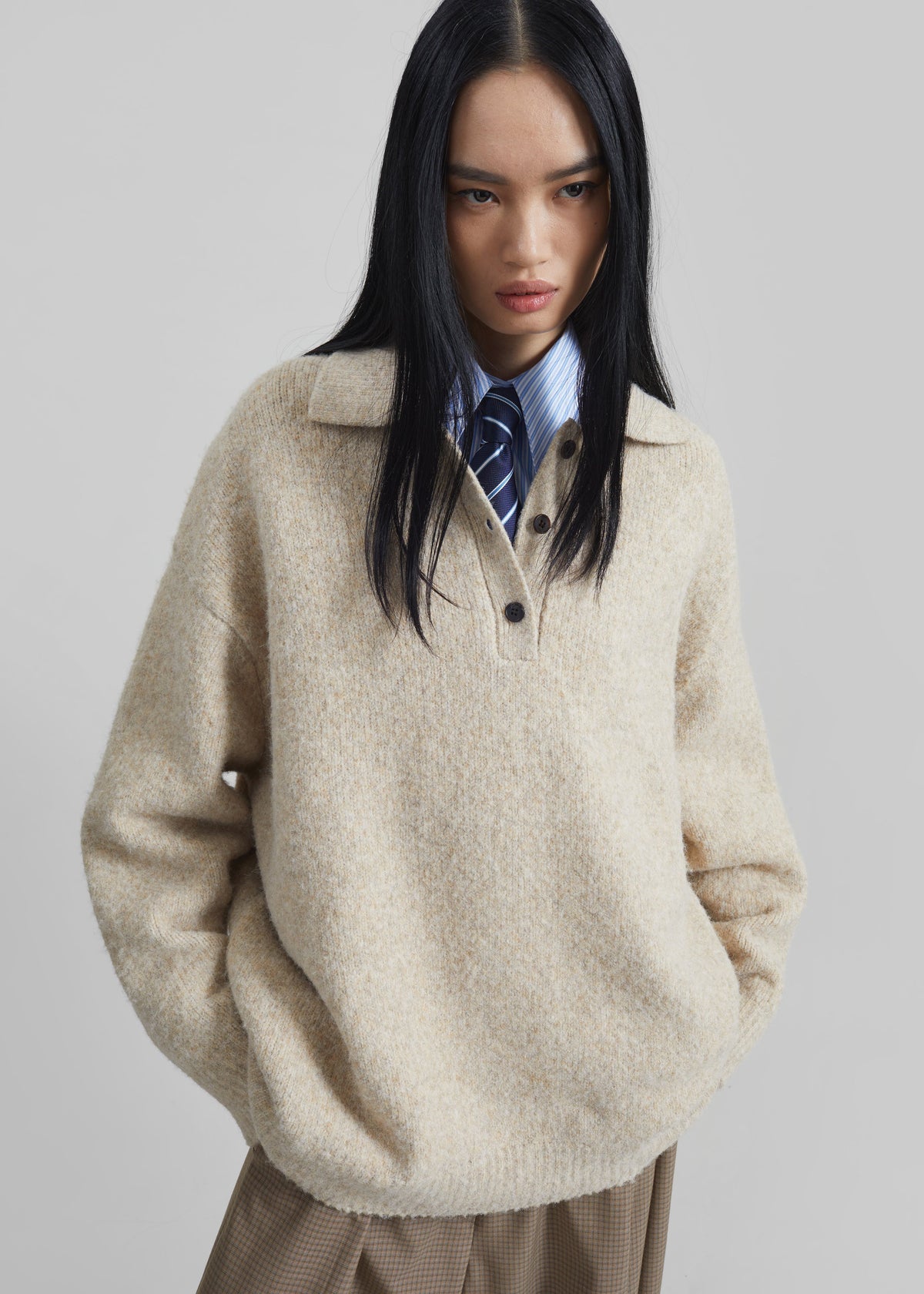 Dienne Polo Sweater - Beige - 7