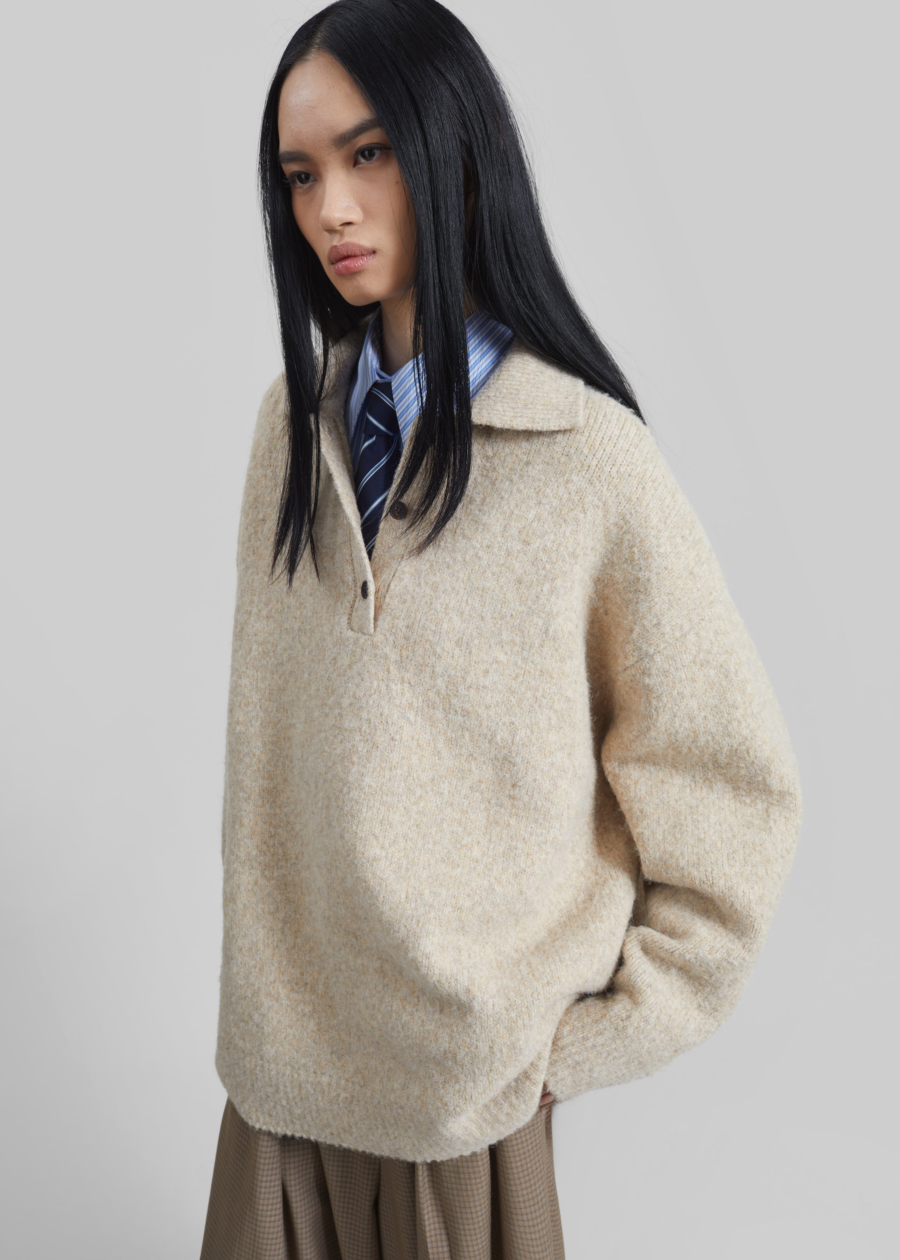 Dienne Polo Sweater - Beige - 4