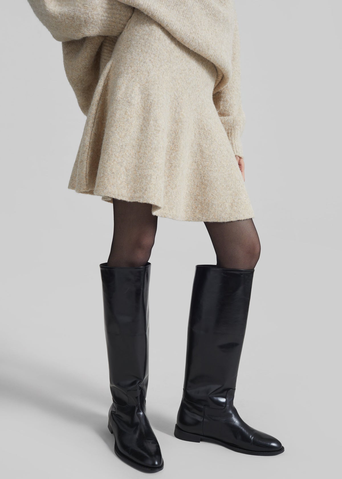 Dienne Knit Mini Skirt - Beige - 2