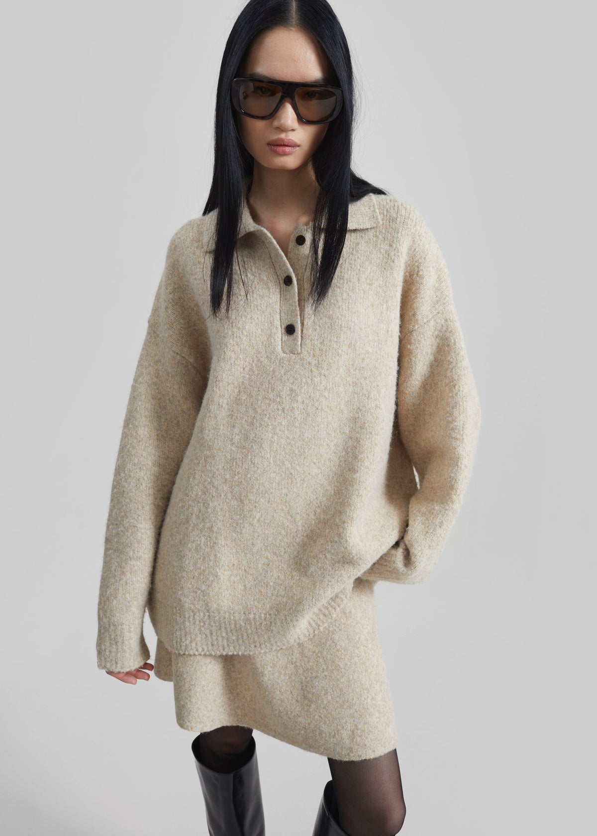 Dienne Polo Sweater - Beige - 2