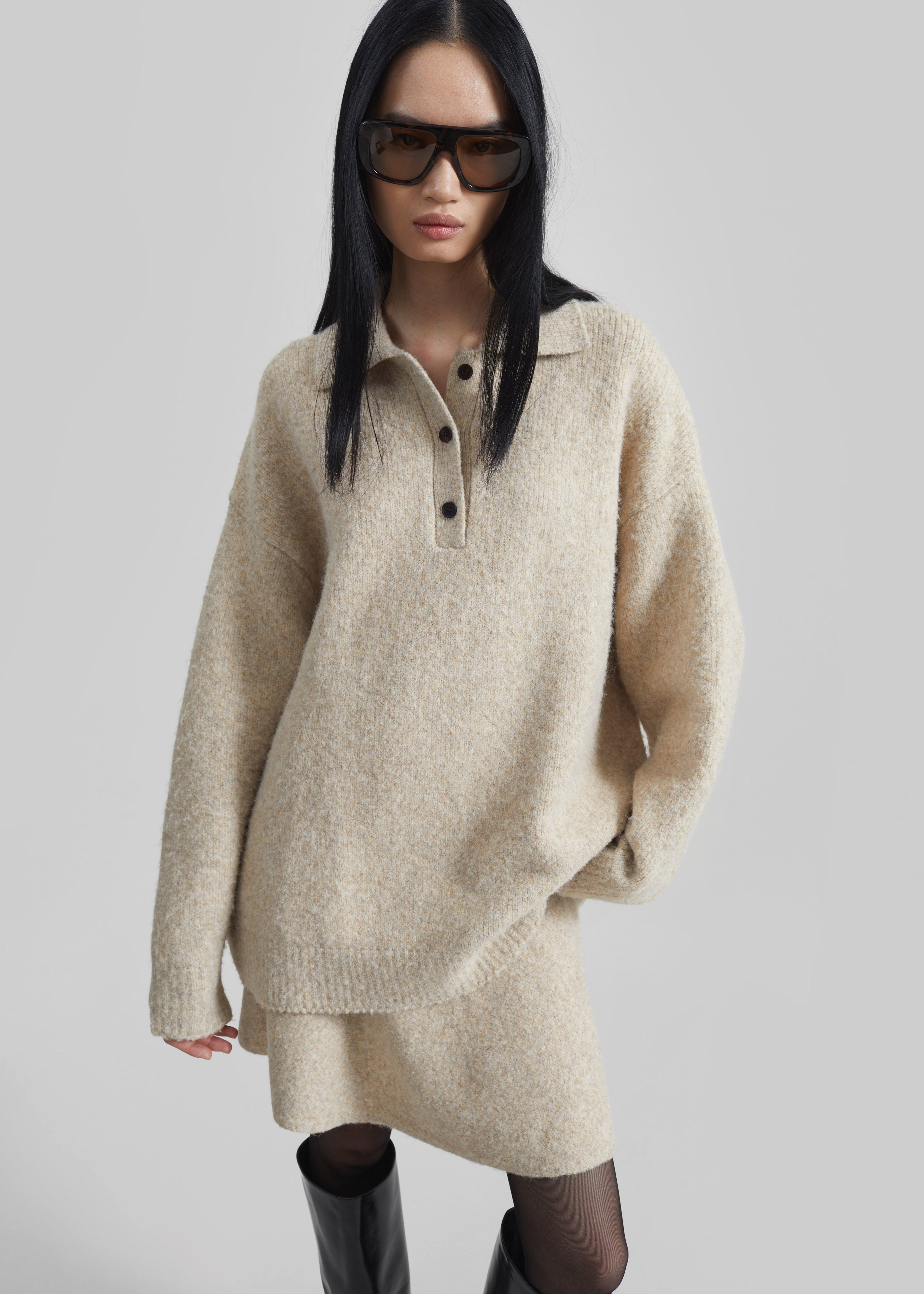 Dienne Polo Sweater - Beige - 2