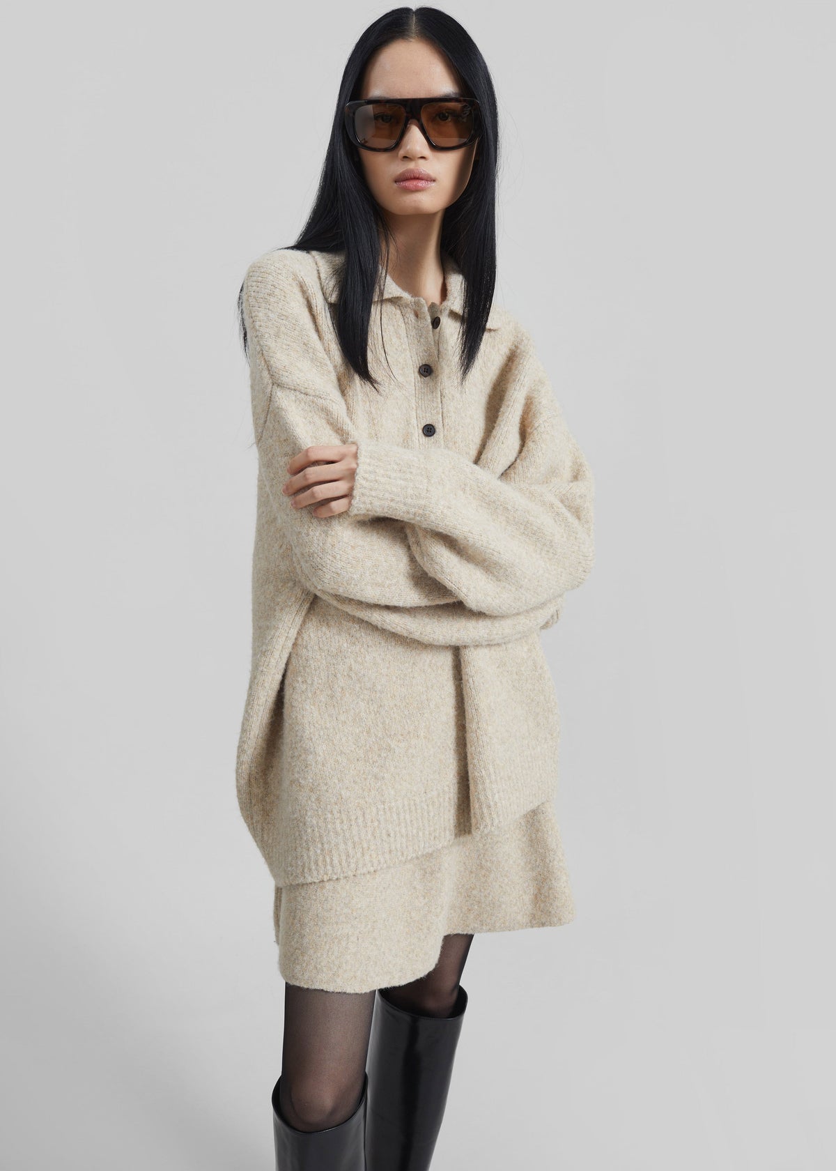 Dienne Polo Sweater - Beige - 6