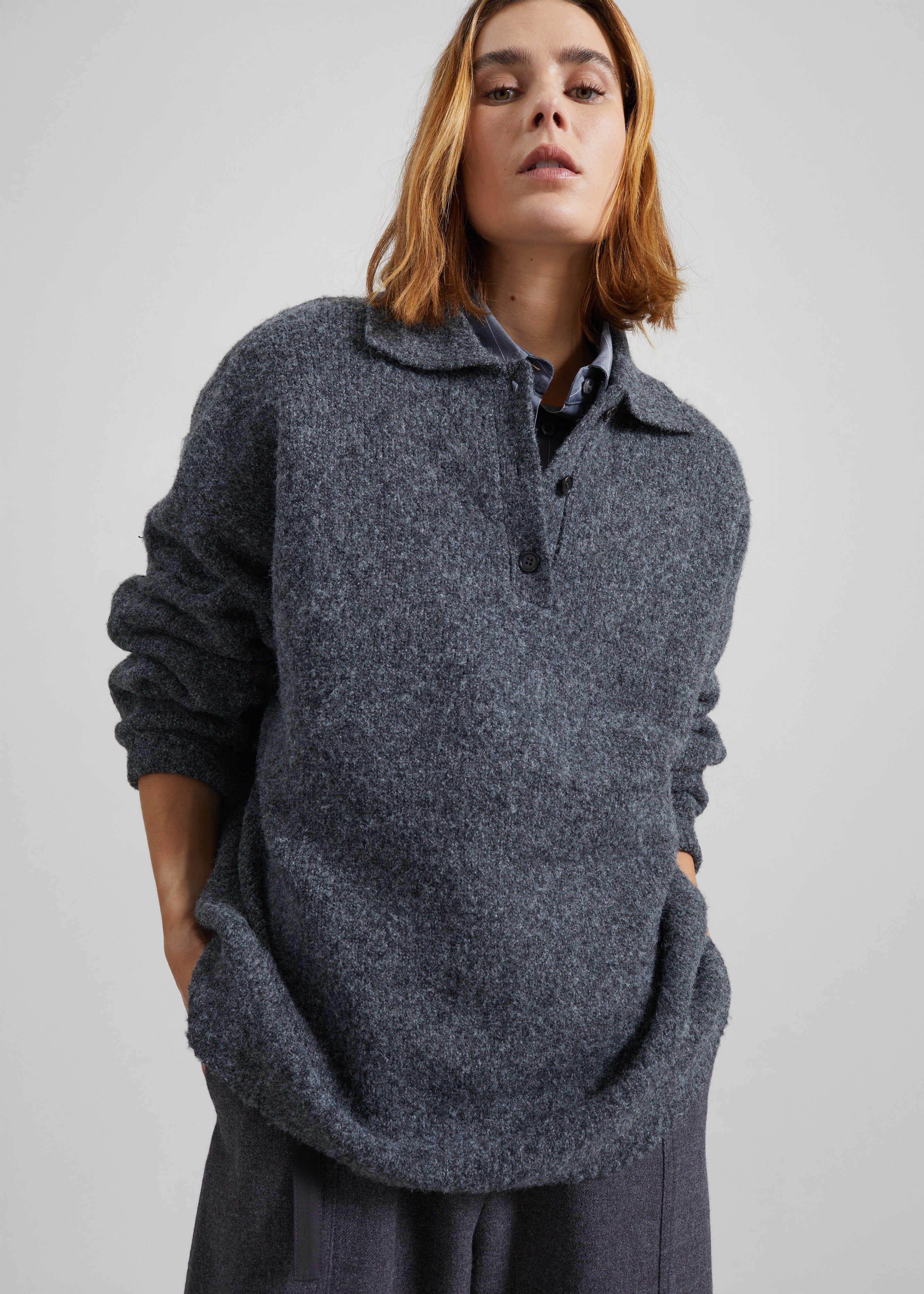 Dienne Polo Sweater - Grey - 3