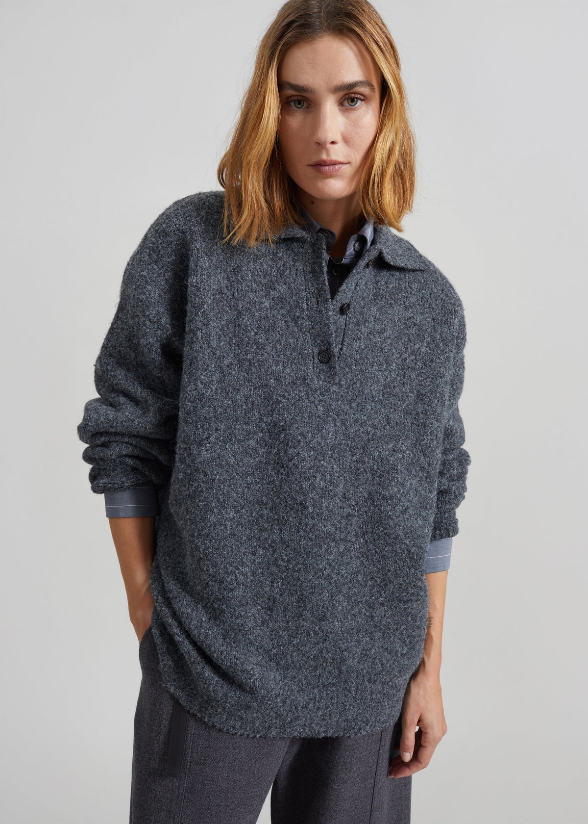 Dienne Polo Sweater - Grey - 8