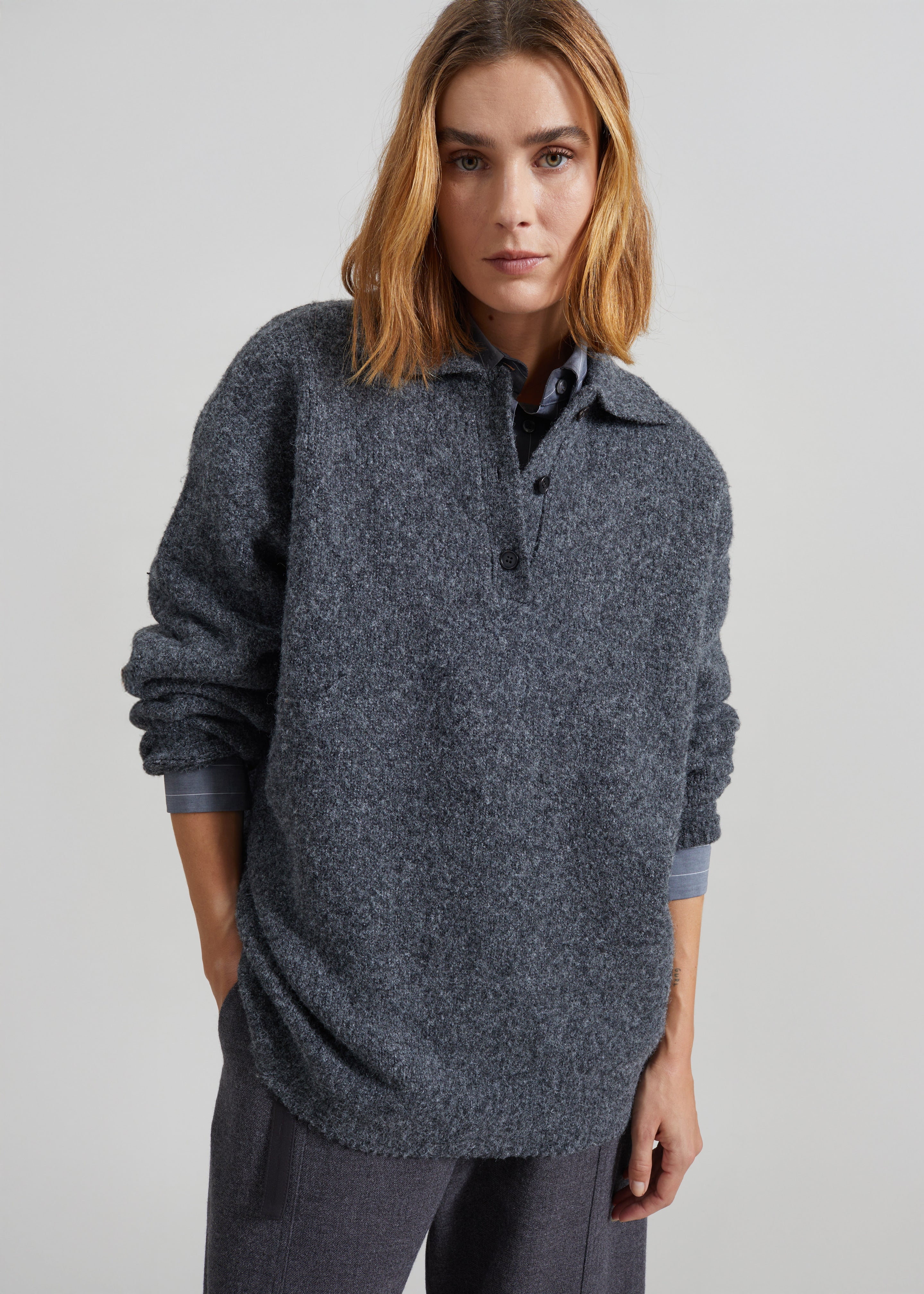 Dienne Polo Sweater - Grey - 8