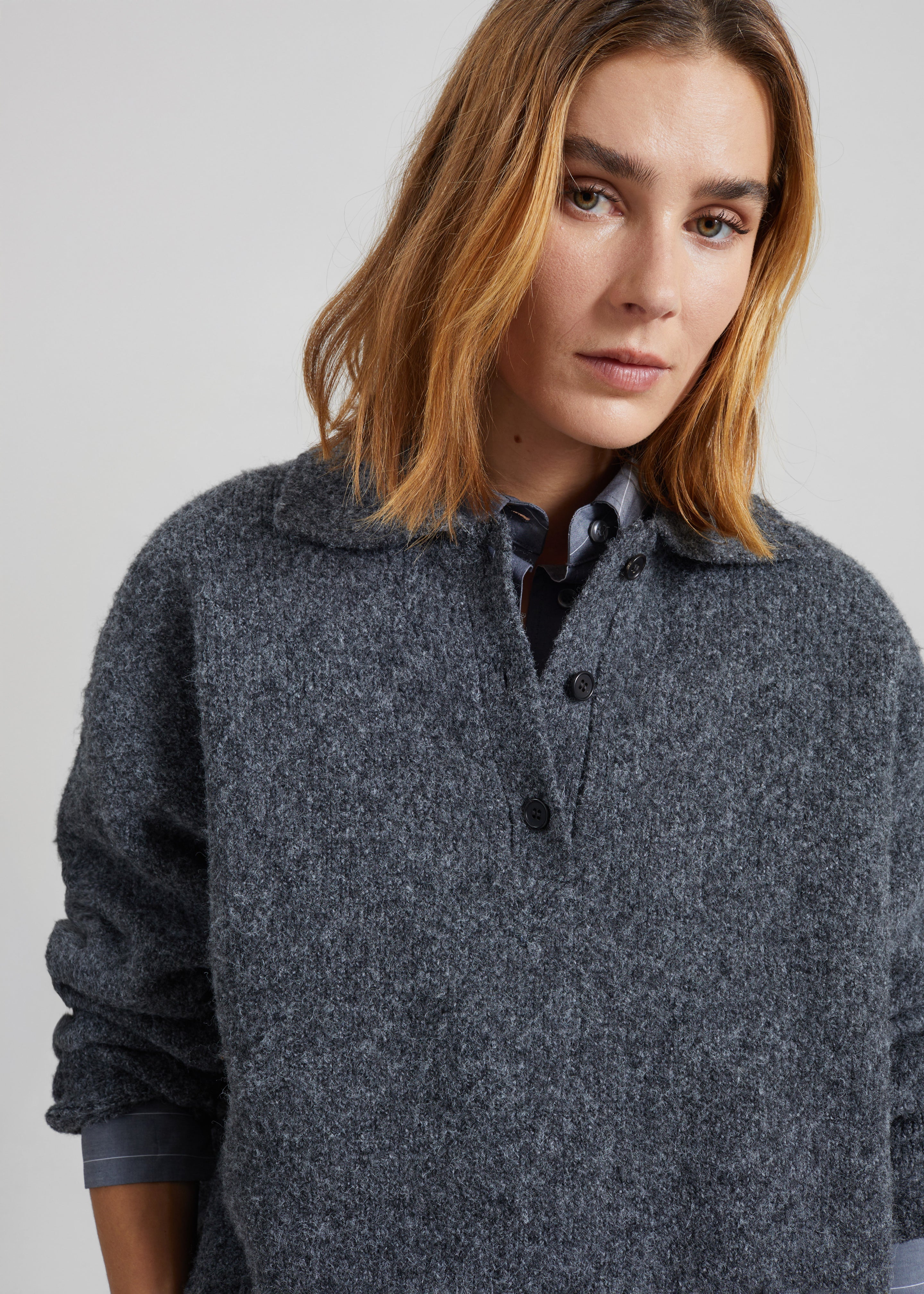 Dienne Polo Sweater - Grey - 4