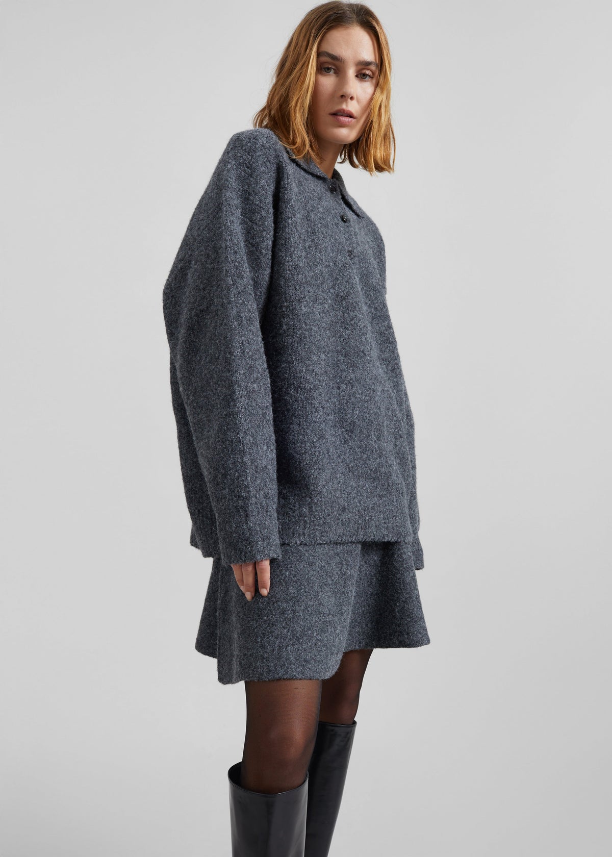 Dienne Polo Sweater - Grey - 2