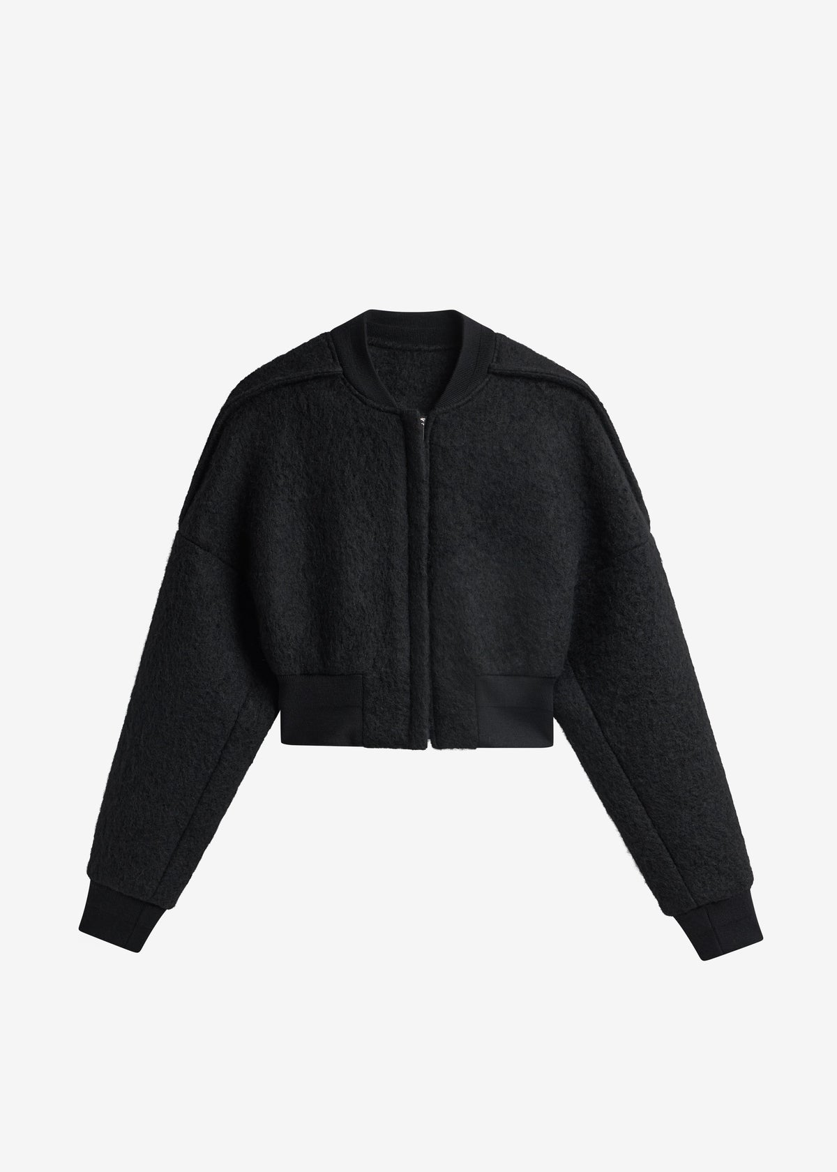 Dimaro Wool Cropped Bomber Jacket - Black - 8