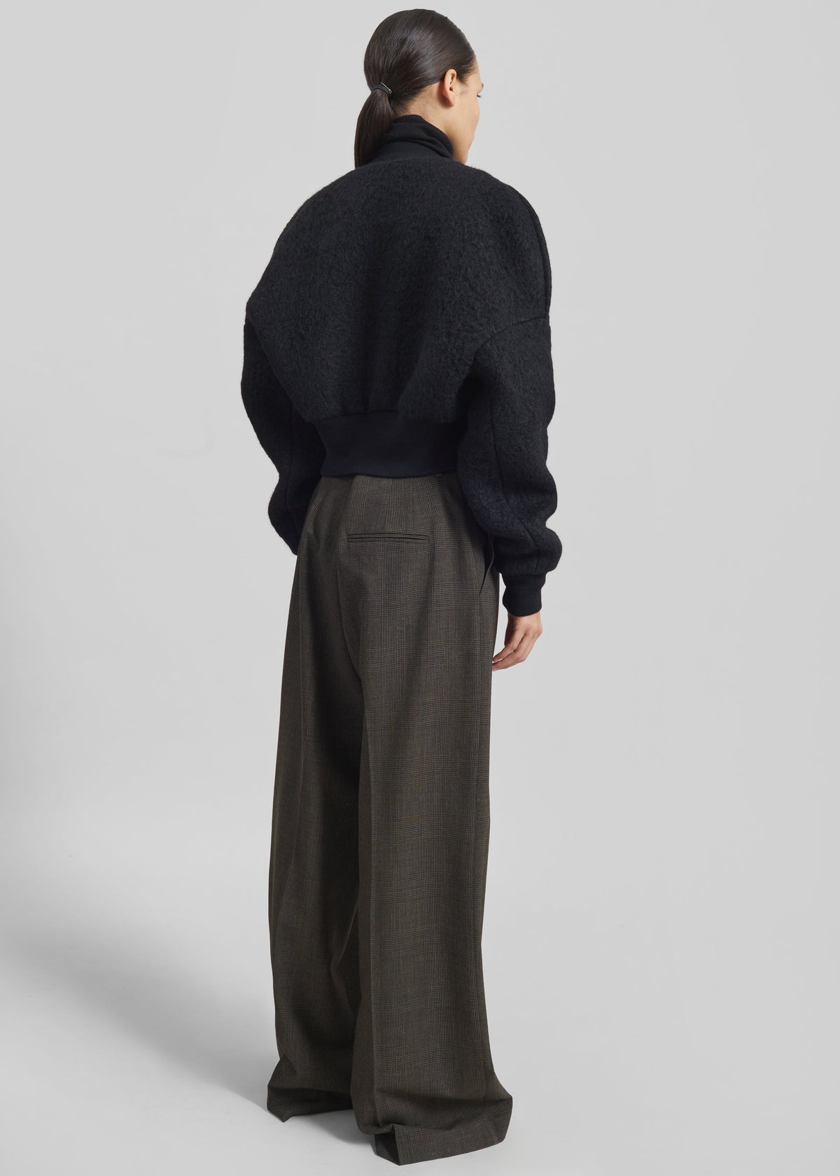 Dimaro Wool Cropped Bomber Jacket - Black - 7