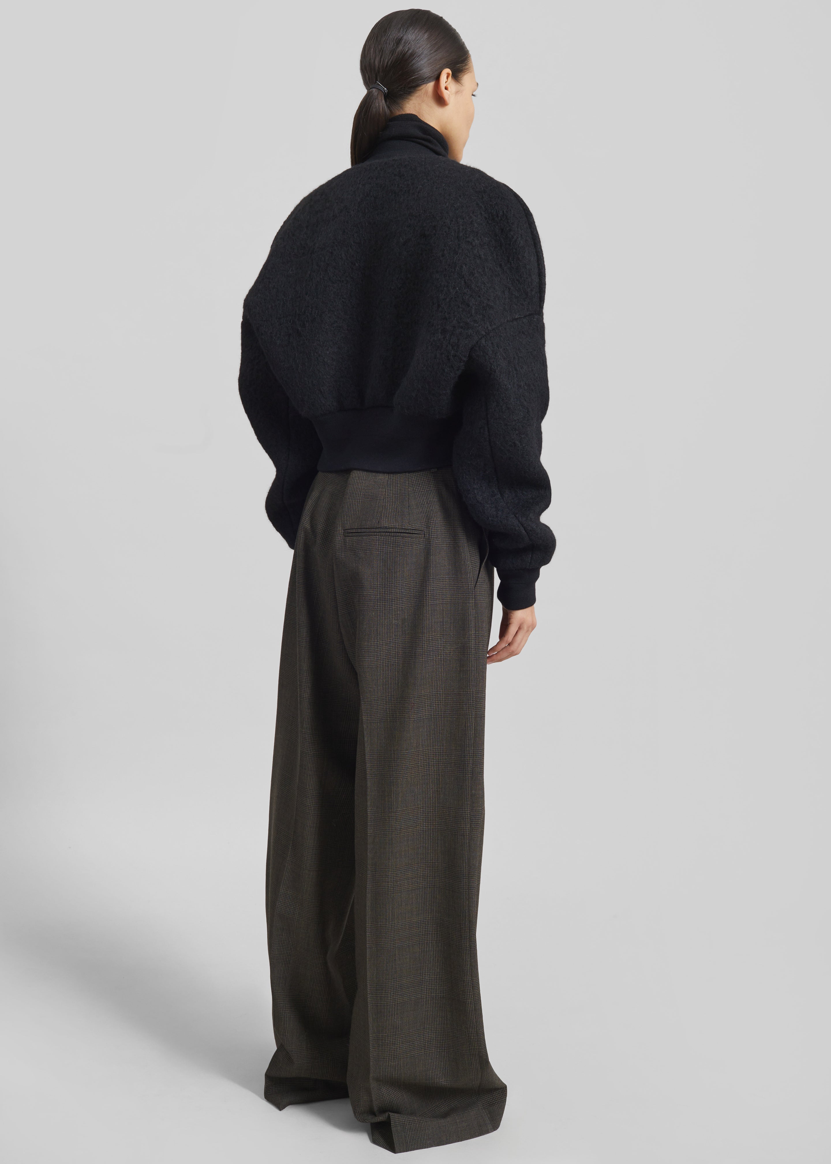 Dimaro Wool Cropped Bomber Jacket - Black - 7