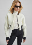 Dimaro Wool Cropped Bomber Jacket - Ivory