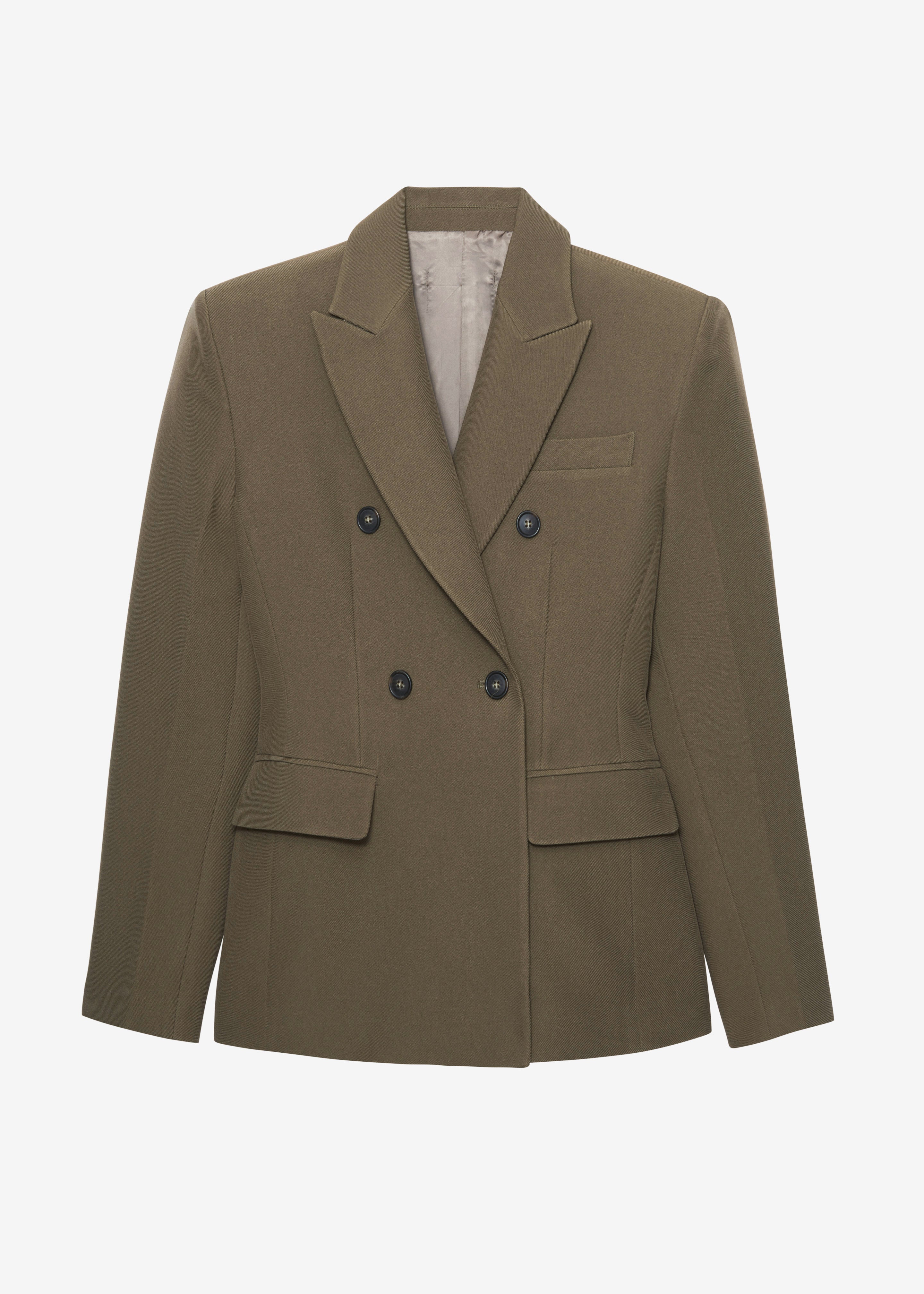 Dina Double Breasted Blazer - Khaki - 11