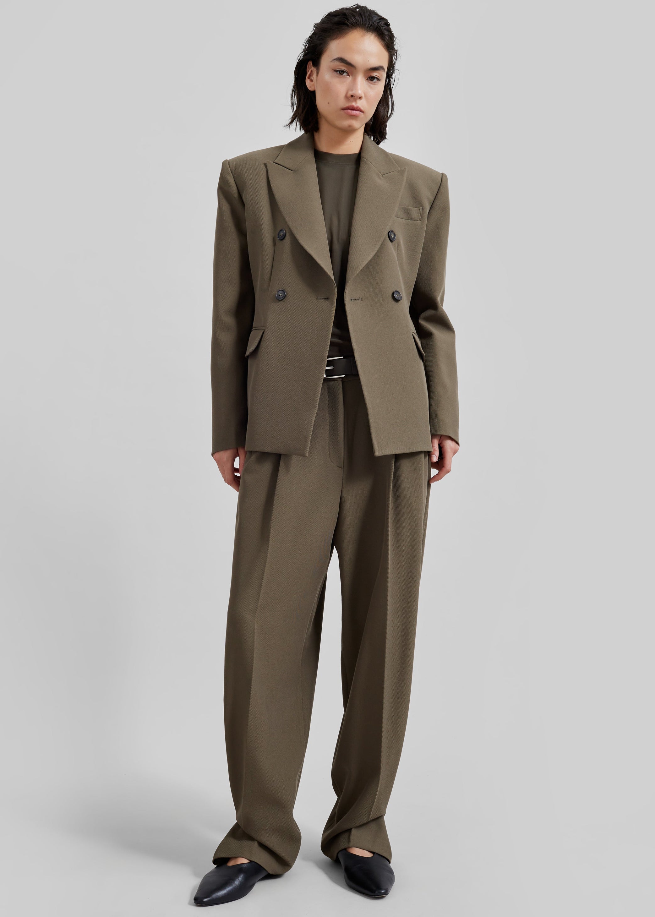 Shop the look image for Dina Double Breasted Blazer - Khaki