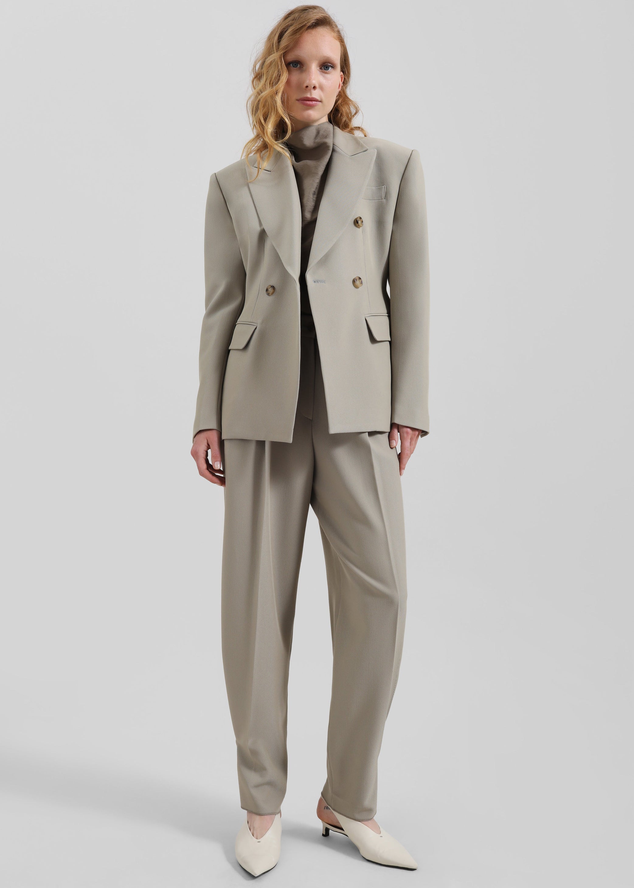 Shop the look image for Dina Double Breasted Blazer - Light Taupe